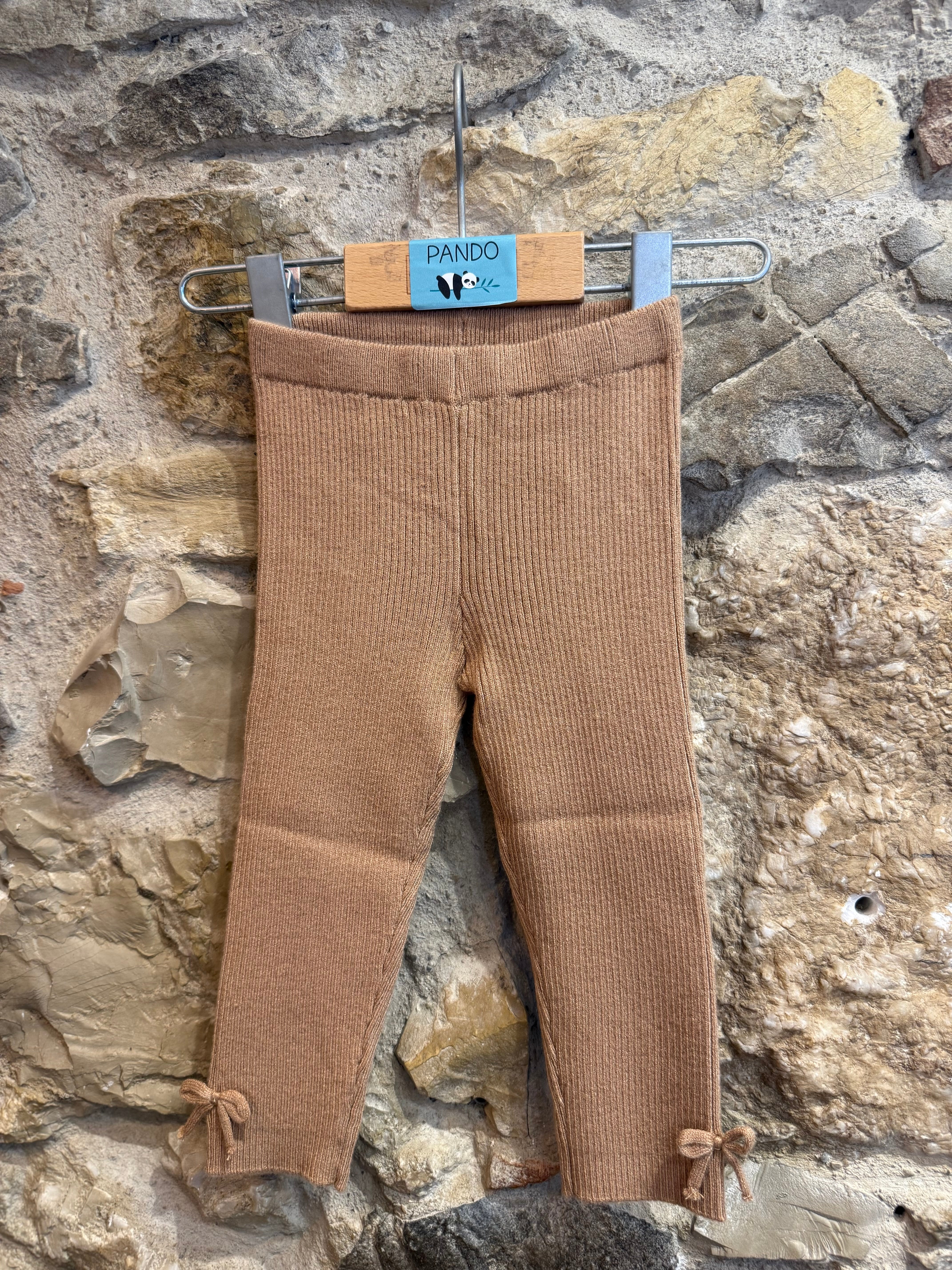 Leggins in maglia con fiocco