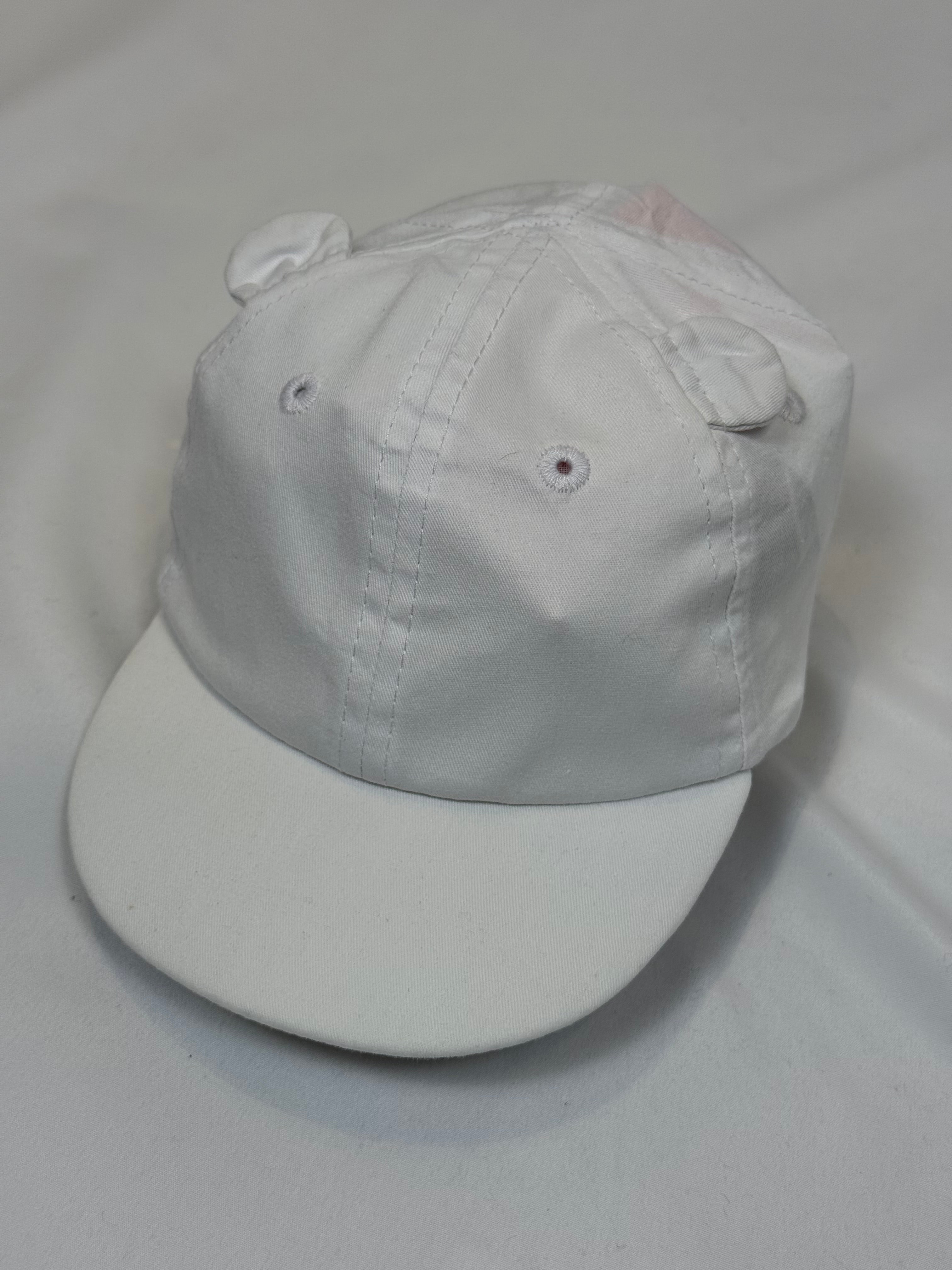 🤍🧢 Cappellino Bambina Bianco con Orecchiette