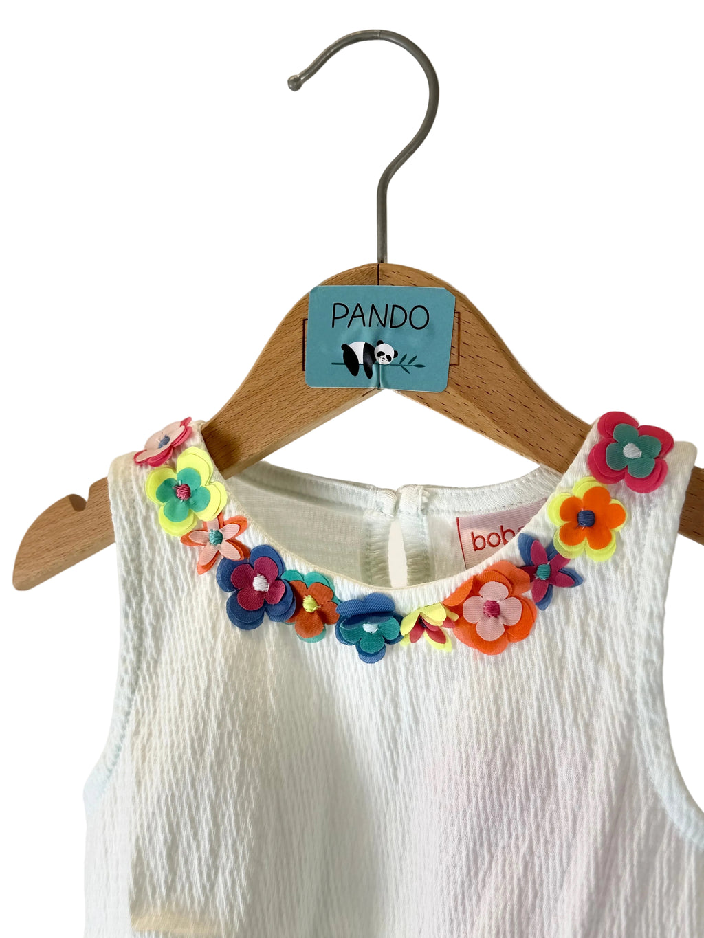 Top bambina bianco con fiori colorati Boboli