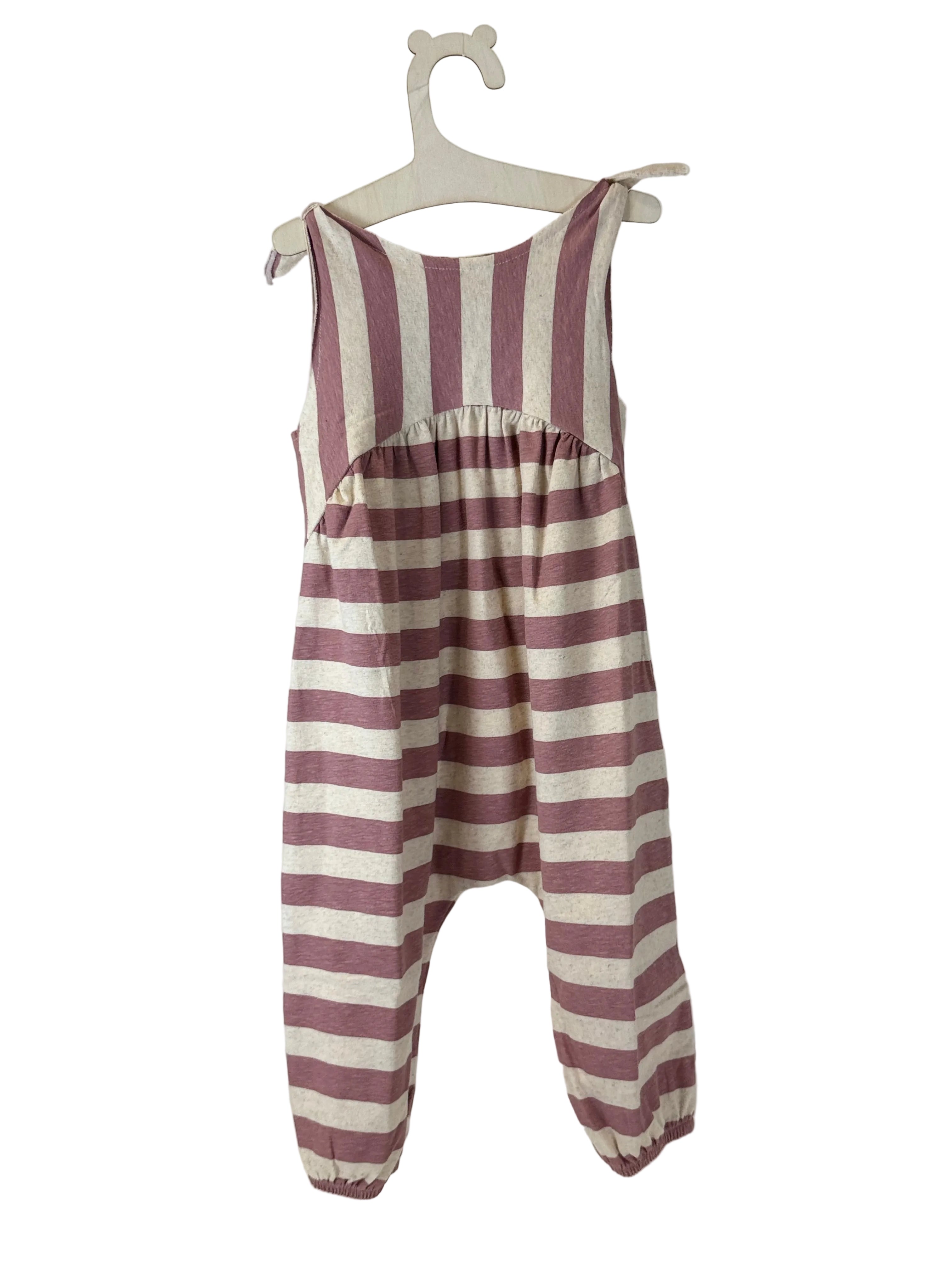 Salopette Neonato Righe Rosa “Sweet Stripes”