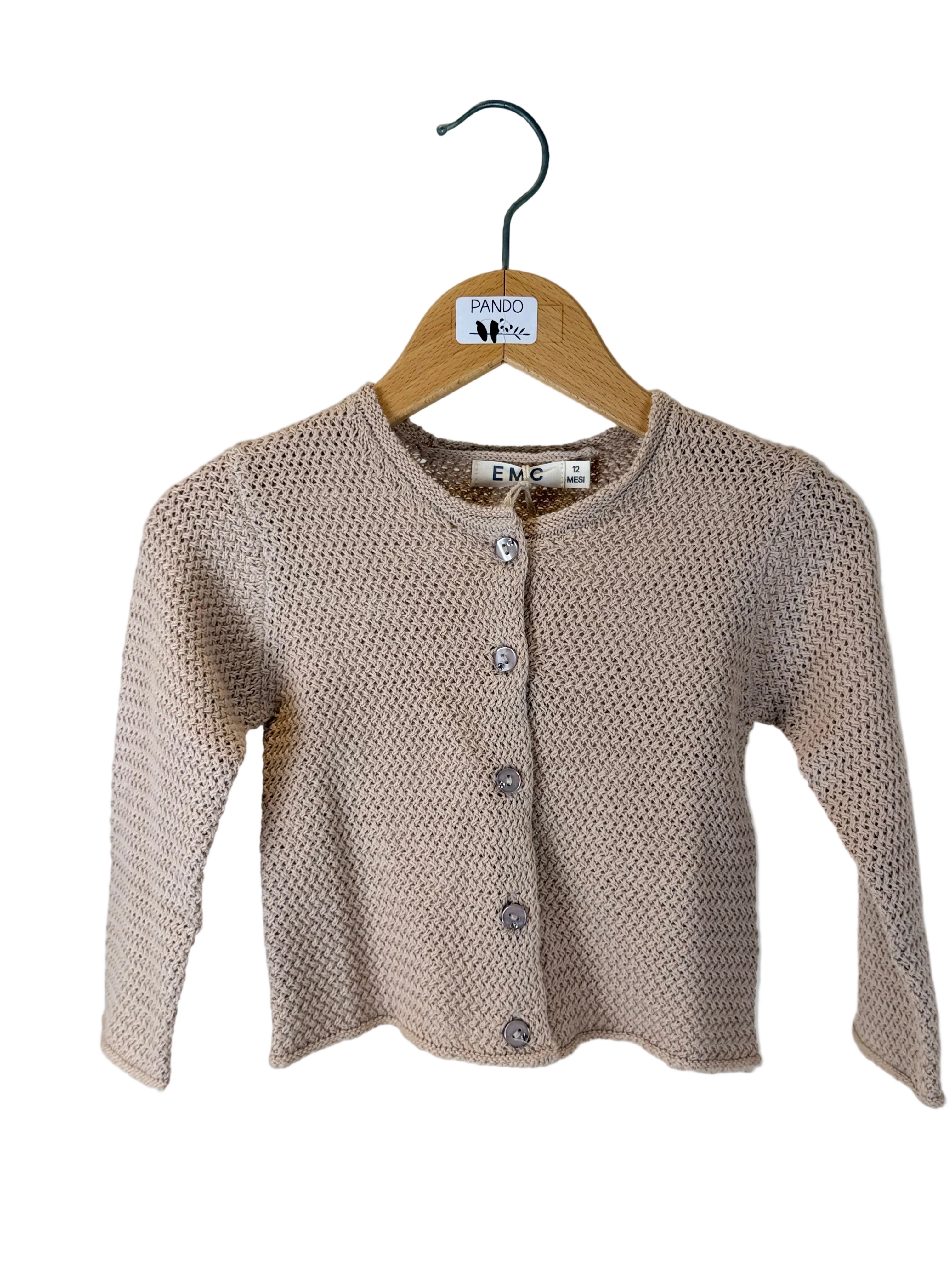Cardigan Bambina in Maglia Beige “Soft Knit”