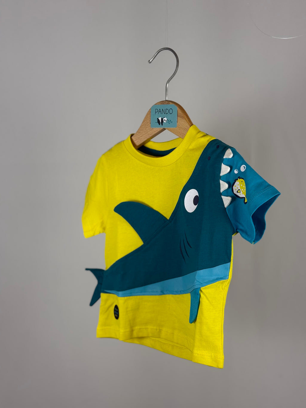 🦈 T-Shirt Baby Squalo Gialla Boboli