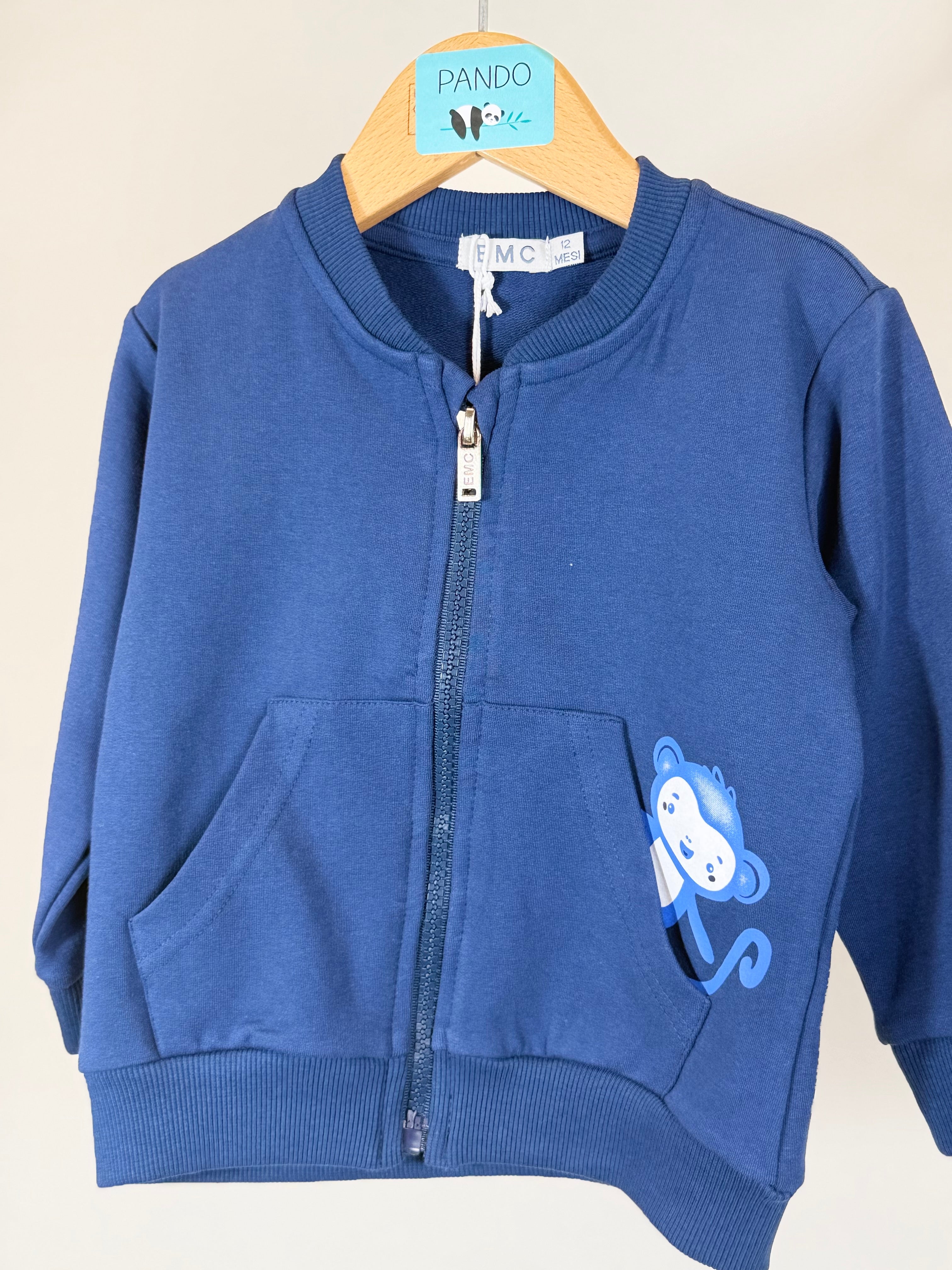 💙 Felpa bimbo con zip e stampa