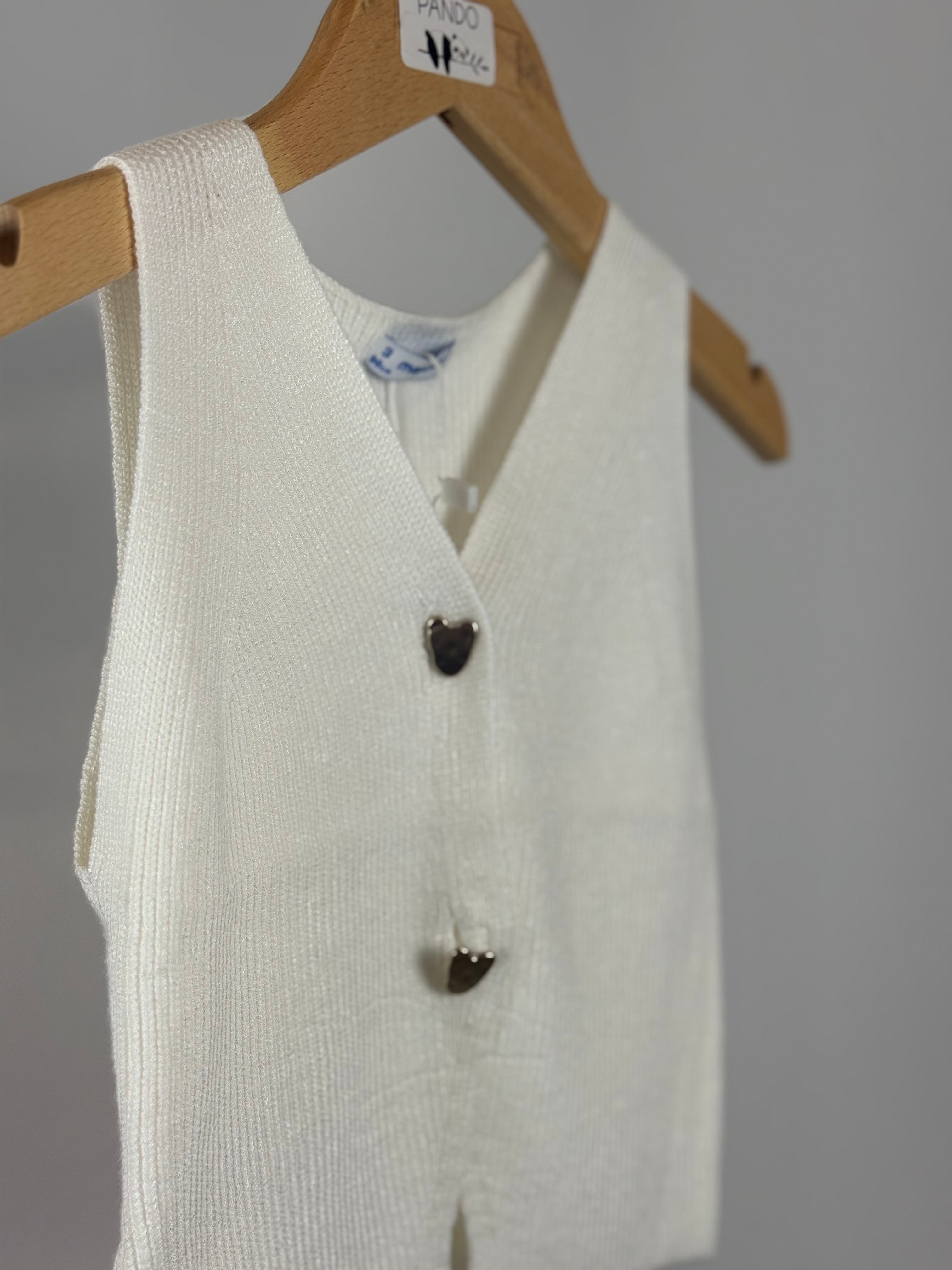 Gilet in Maglia Bianco Elegante Mayoral