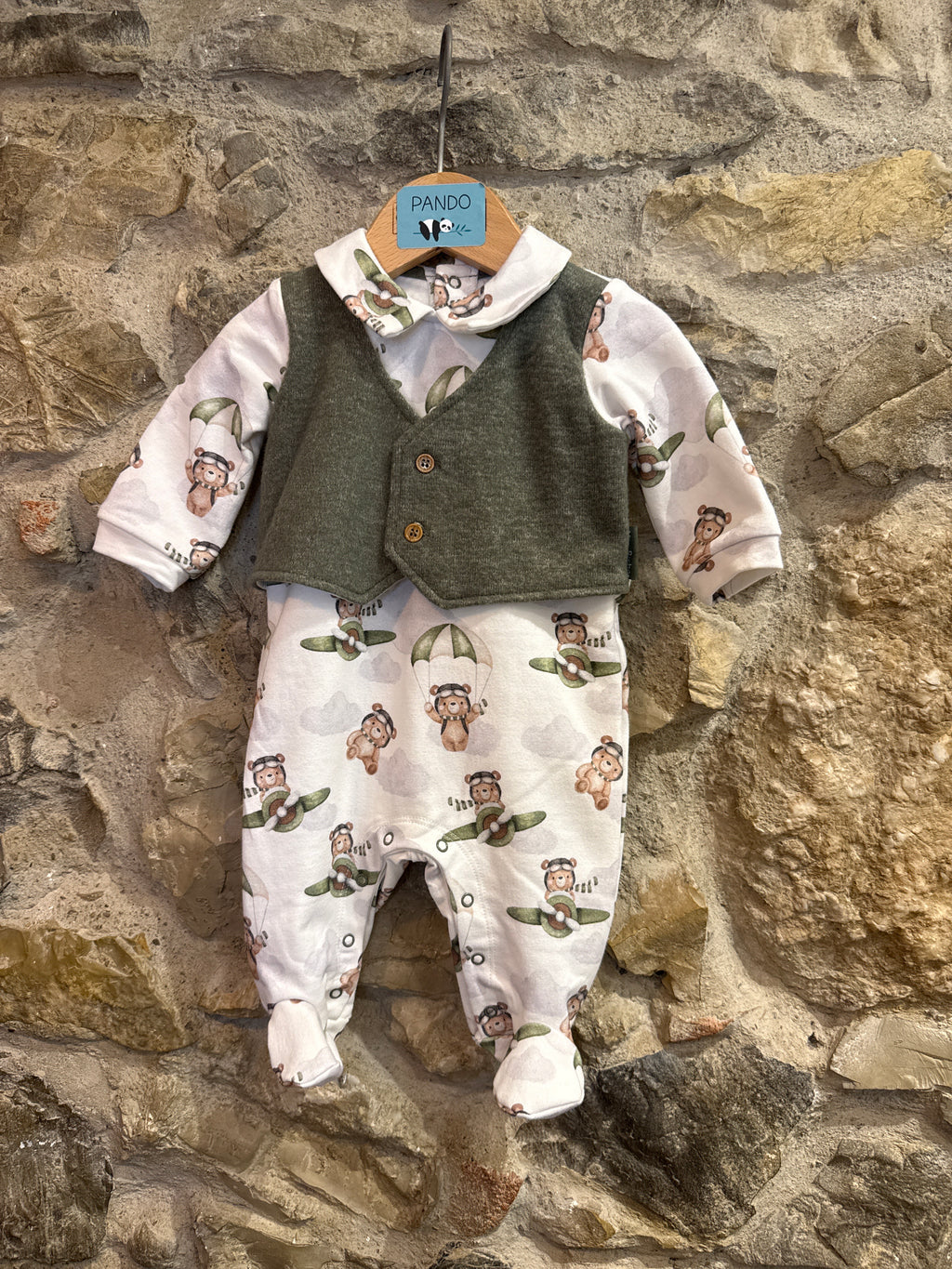 Tutina Birba gilet verde