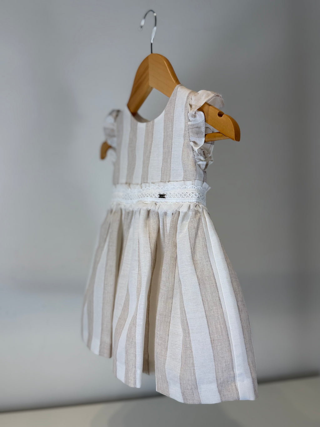 Vestito Bimba Righe Naturali “Little Linen”