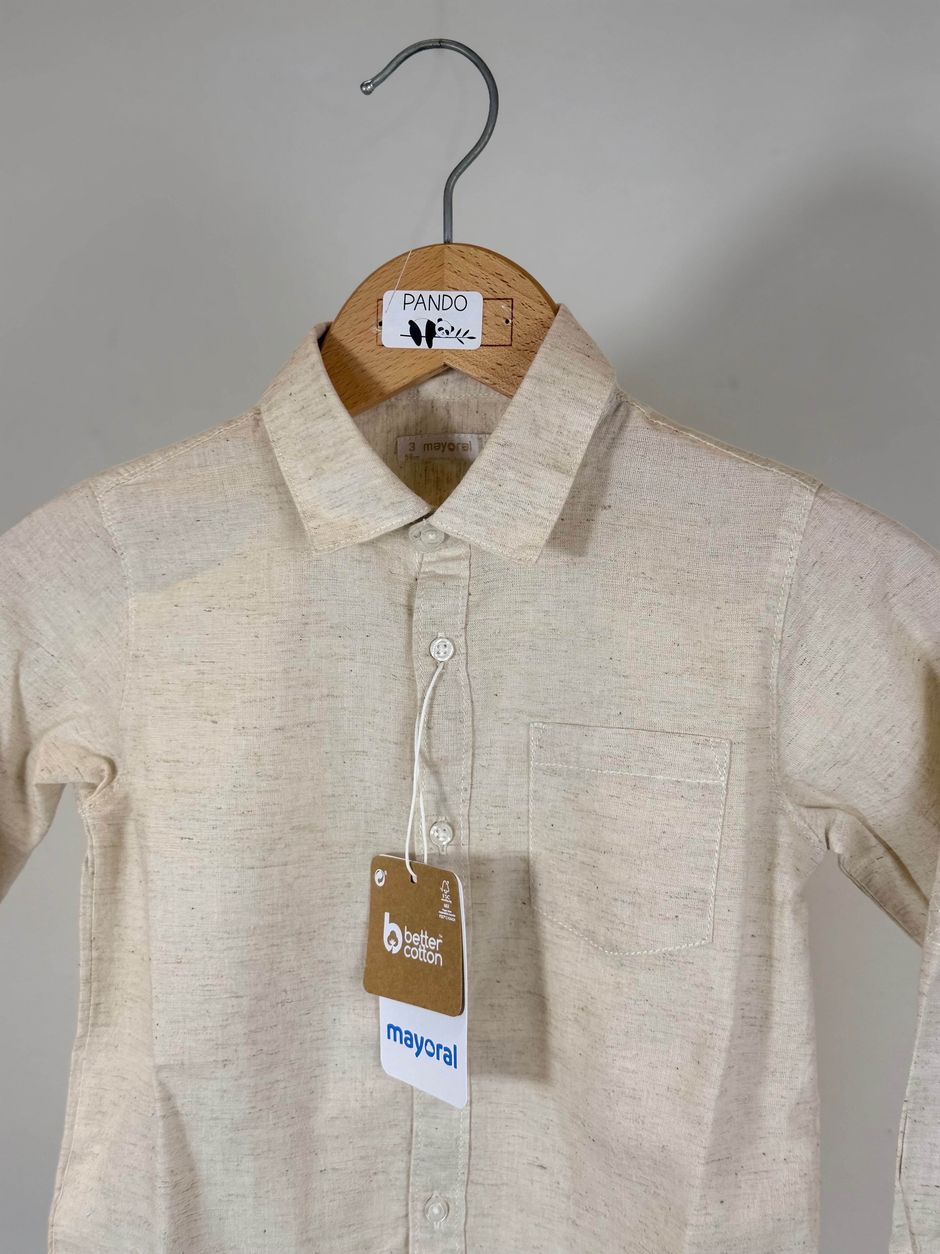 🤍 Camicia bimbo effetto lino – Mayoral