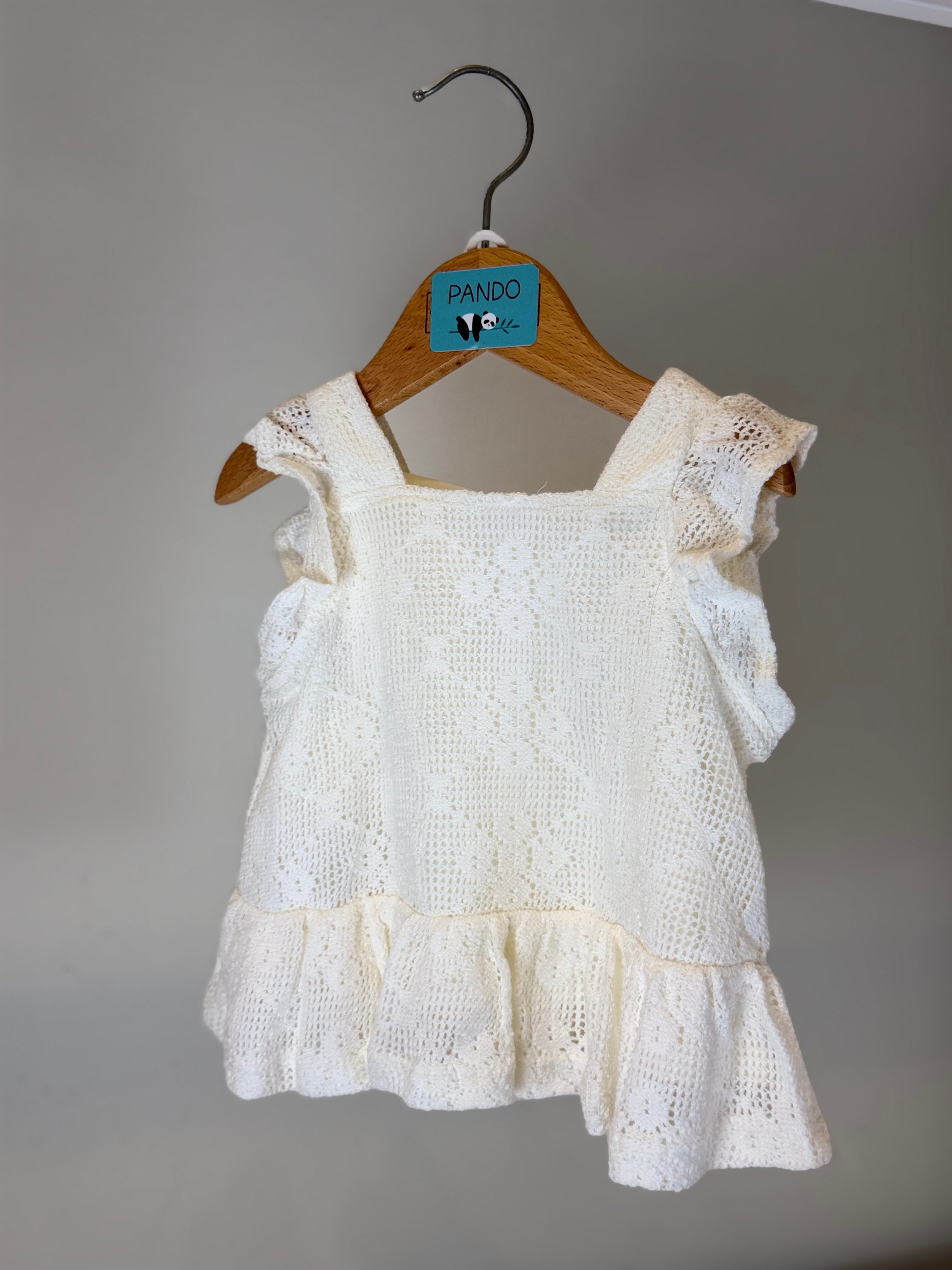 Completo Bimba in Maglia Panna “Pure Elegance”