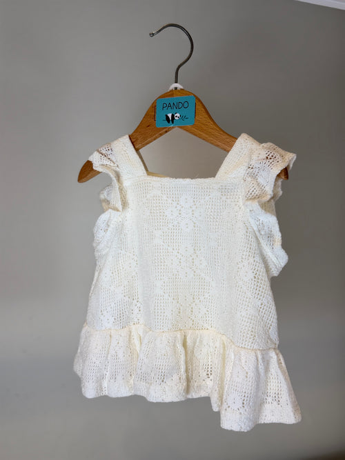 Completo Bimba in Maglia Panna “Pure Elegance”