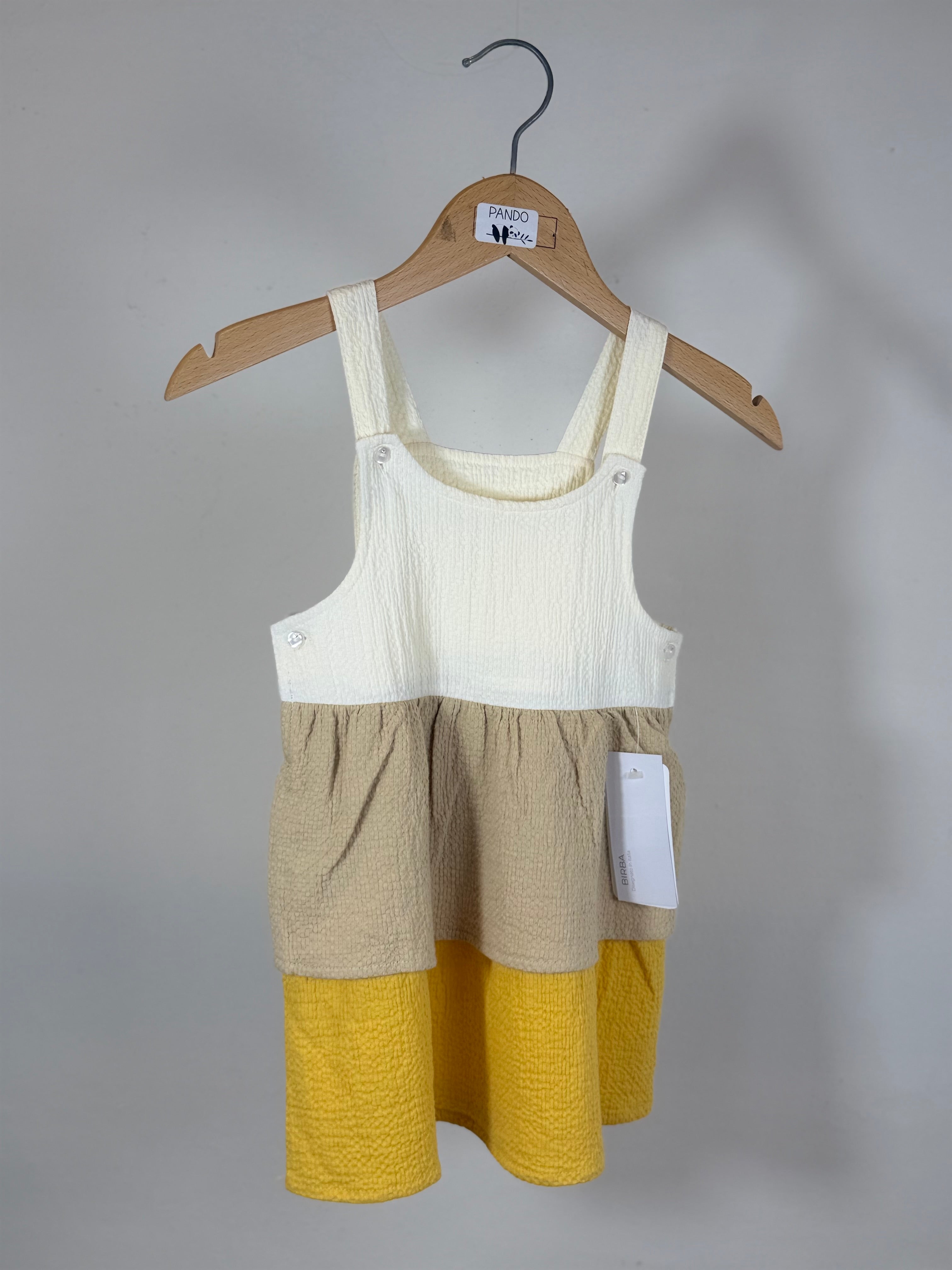 🤍💛 Vestitino bambina a balze color block