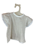 ✨ Maglia Righe Naturali con Manica in Pizzo – Snug