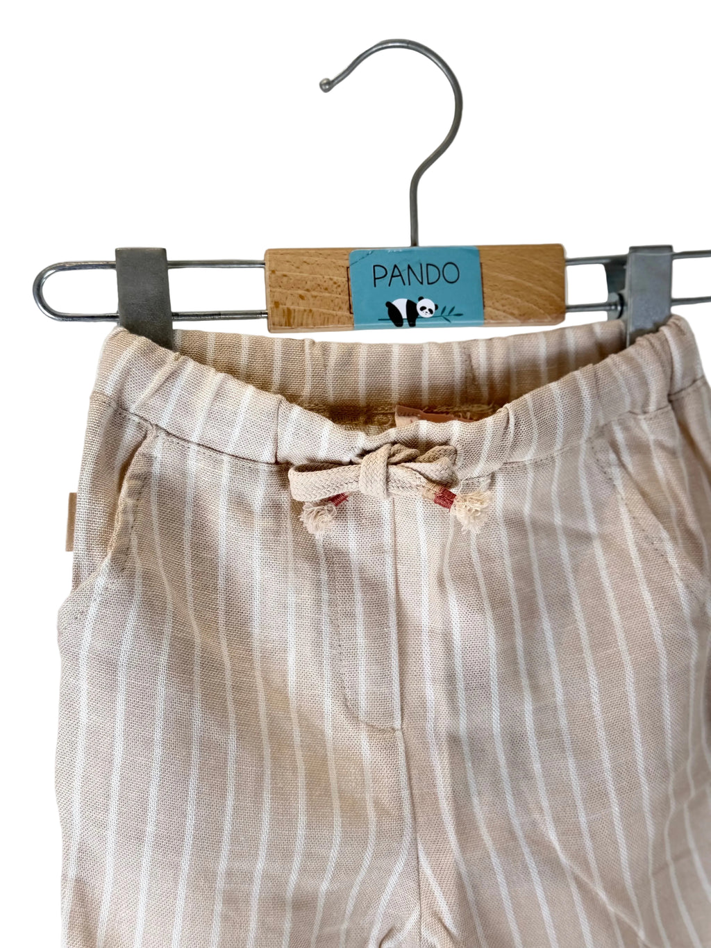 Pantaloncini bambino a righe effetto lino