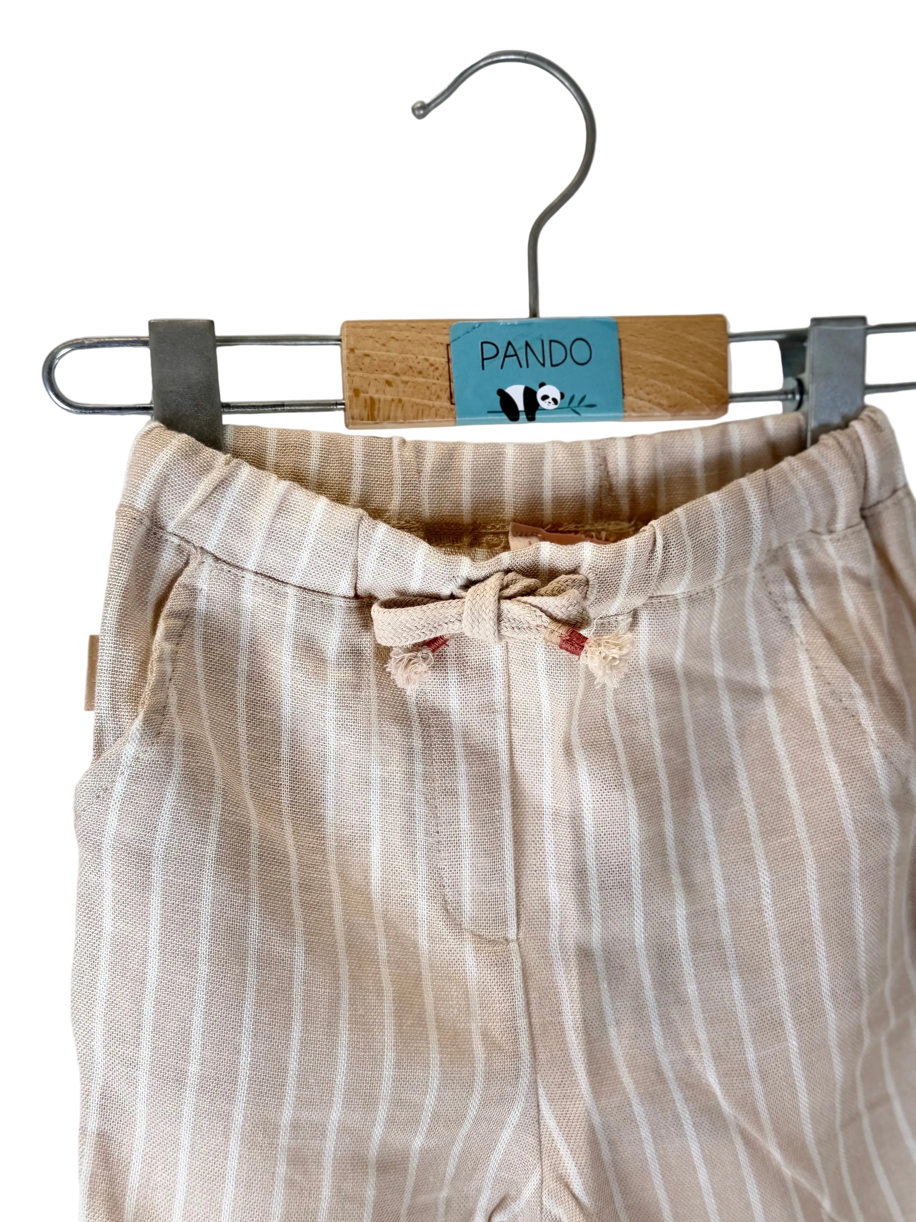 Pantaloncini bambino a righe effetto lino