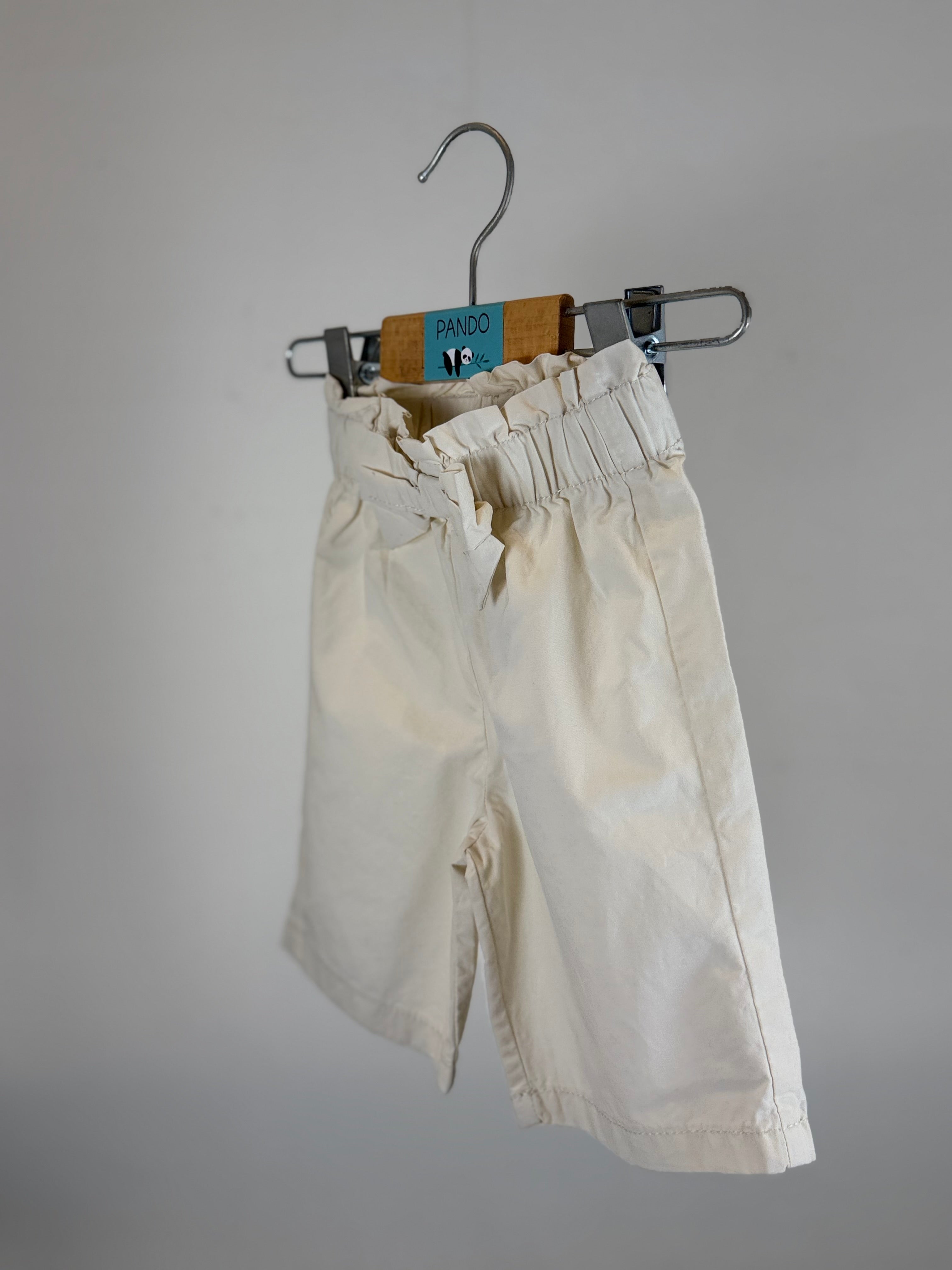 🤍 Pantaloncino neonata con vita arricciata e fiocco