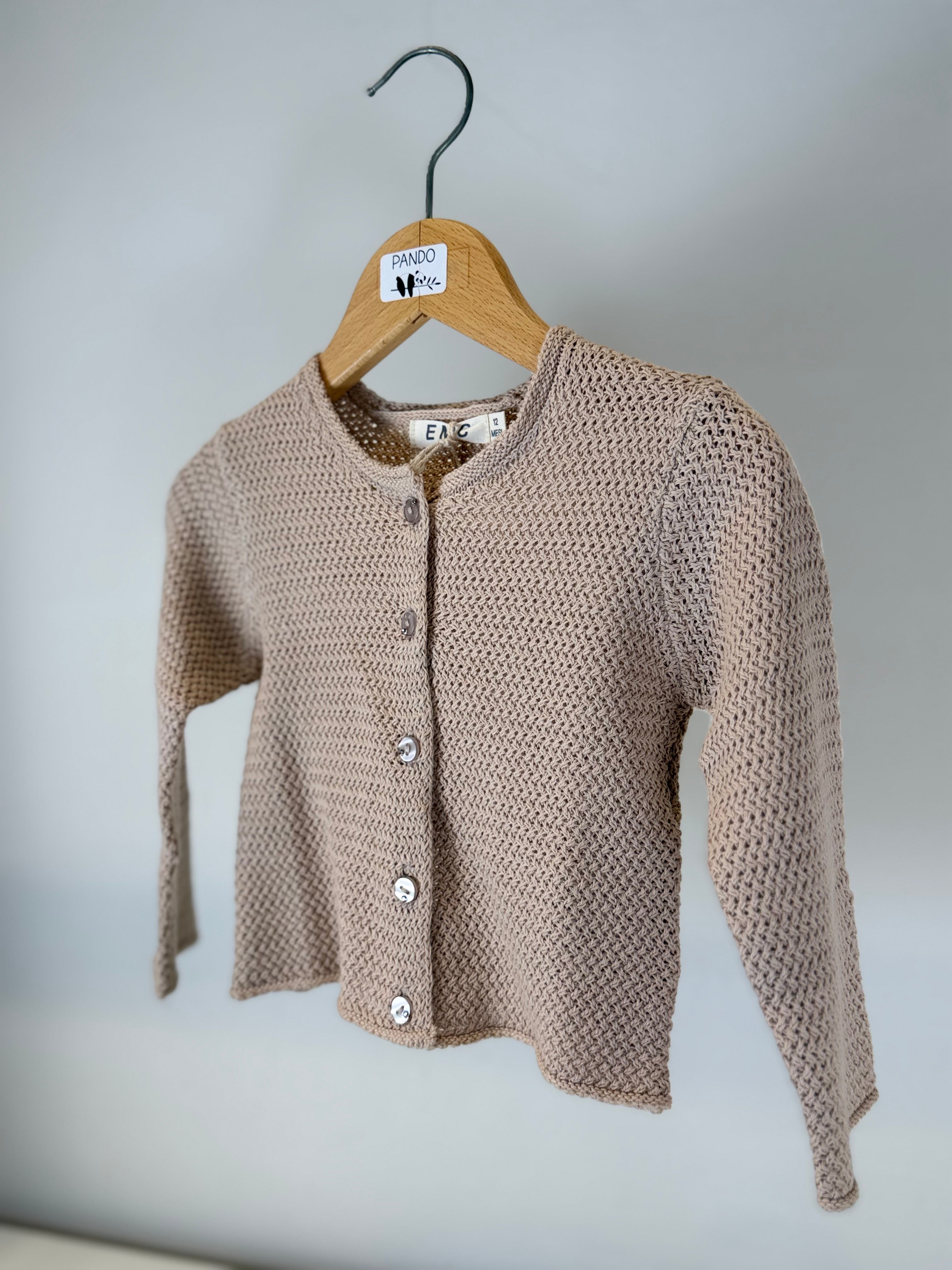Cardigan Bambina in Maglia Beige “Soft Knit”
