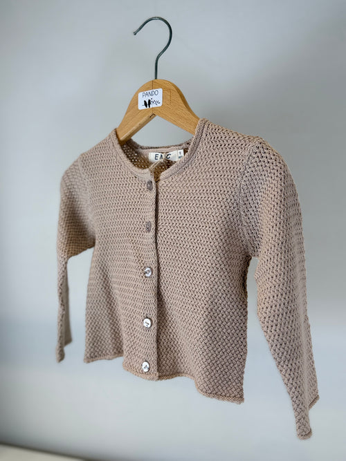 Cardigan Bambina in Maglia Beige “Soft Knit”
