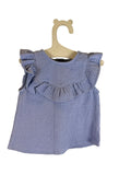 💙 Blusa neonata con volant azzurra