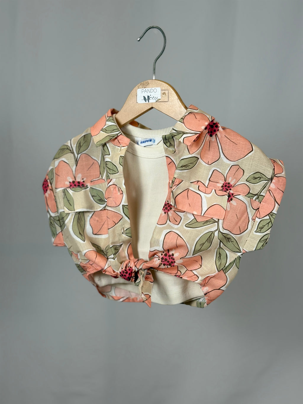 Blusa Bambina Mayoral Fantasia Floreale con Nodo