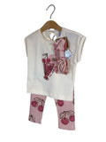 🍒 Completo bambina “Ma Chérie” con leggings e fascia