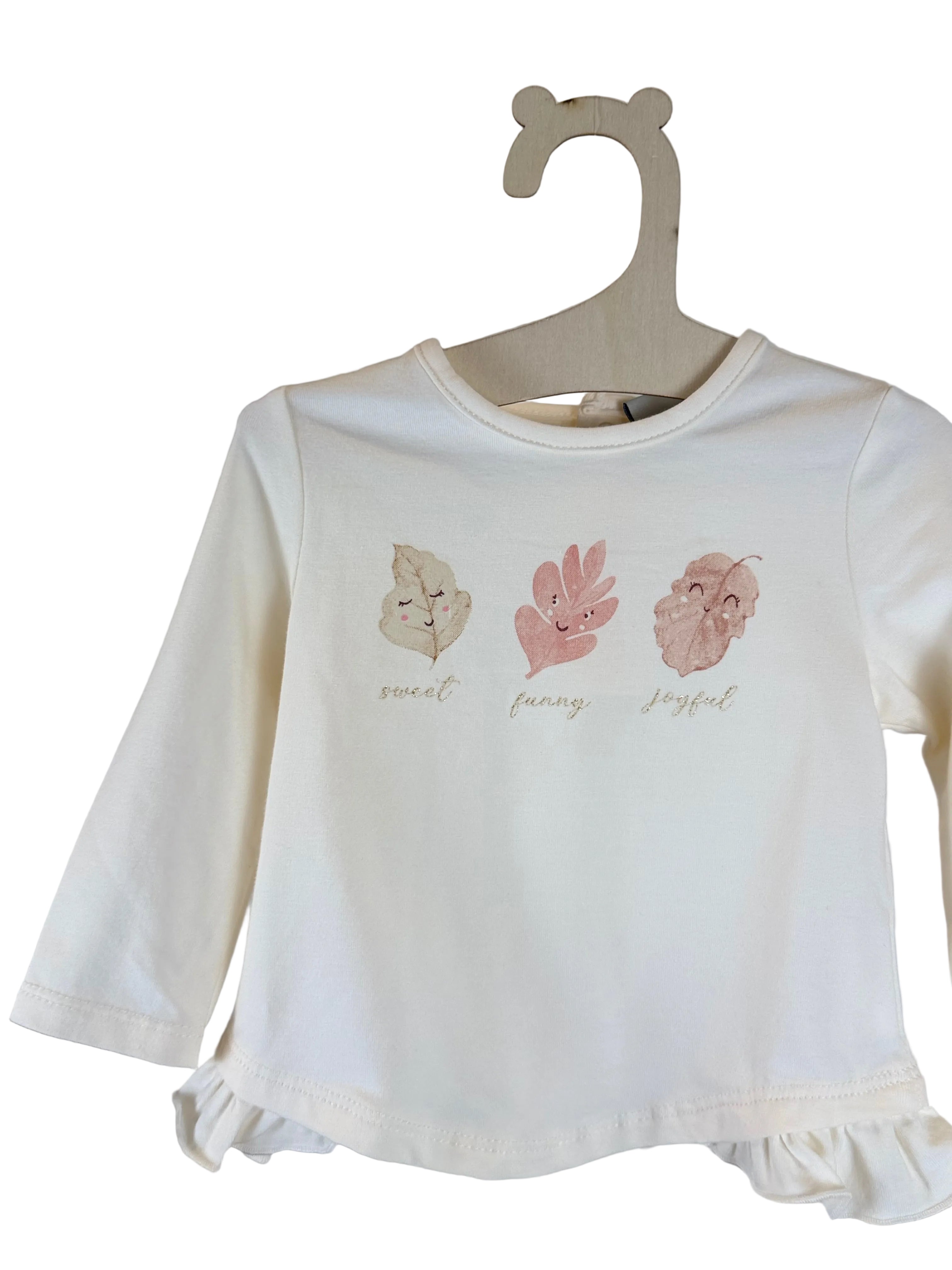 🍂 Maglia neonata con stampa foglioline