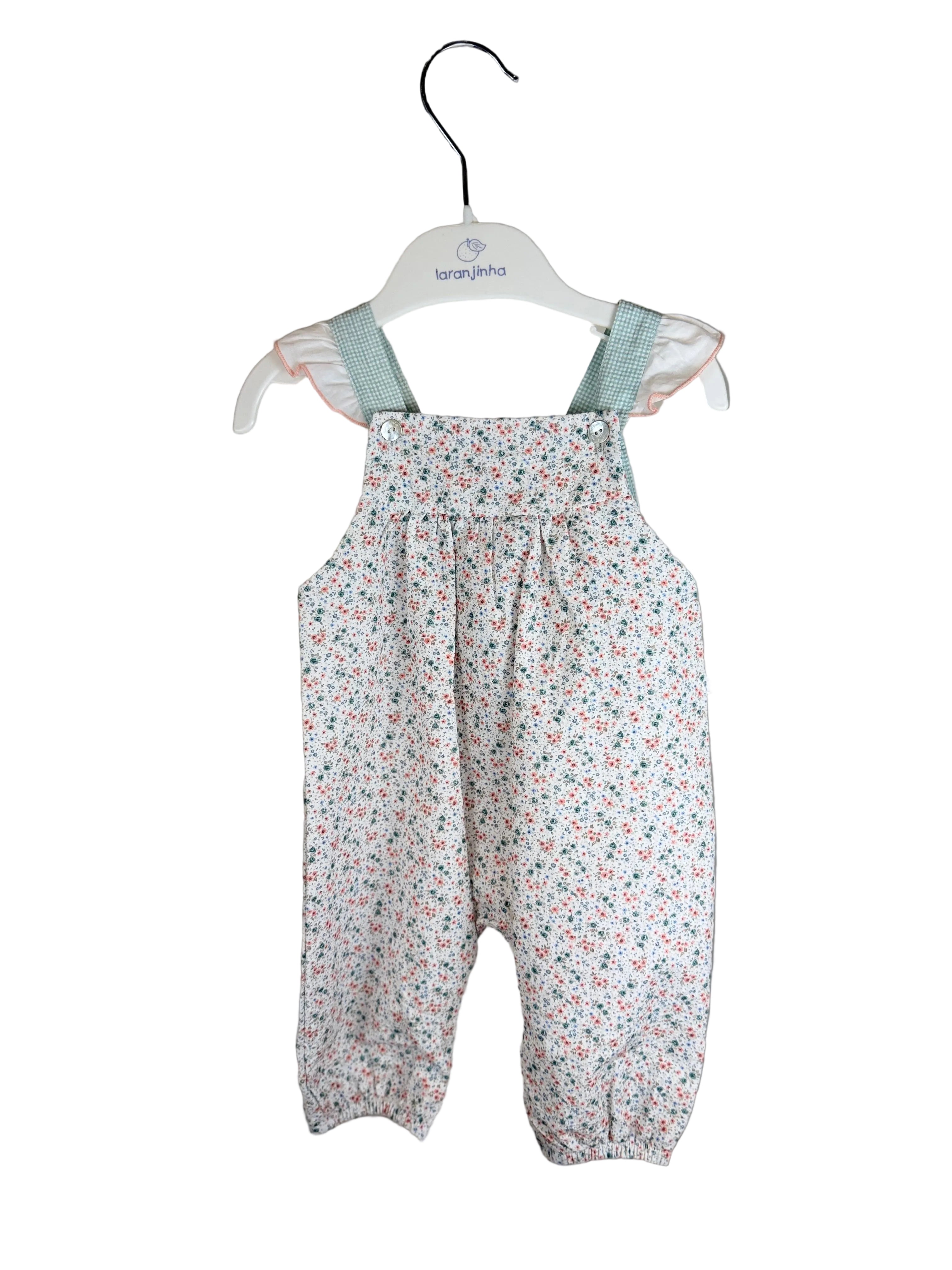 🌸 Salopette floreale neonata con spalline