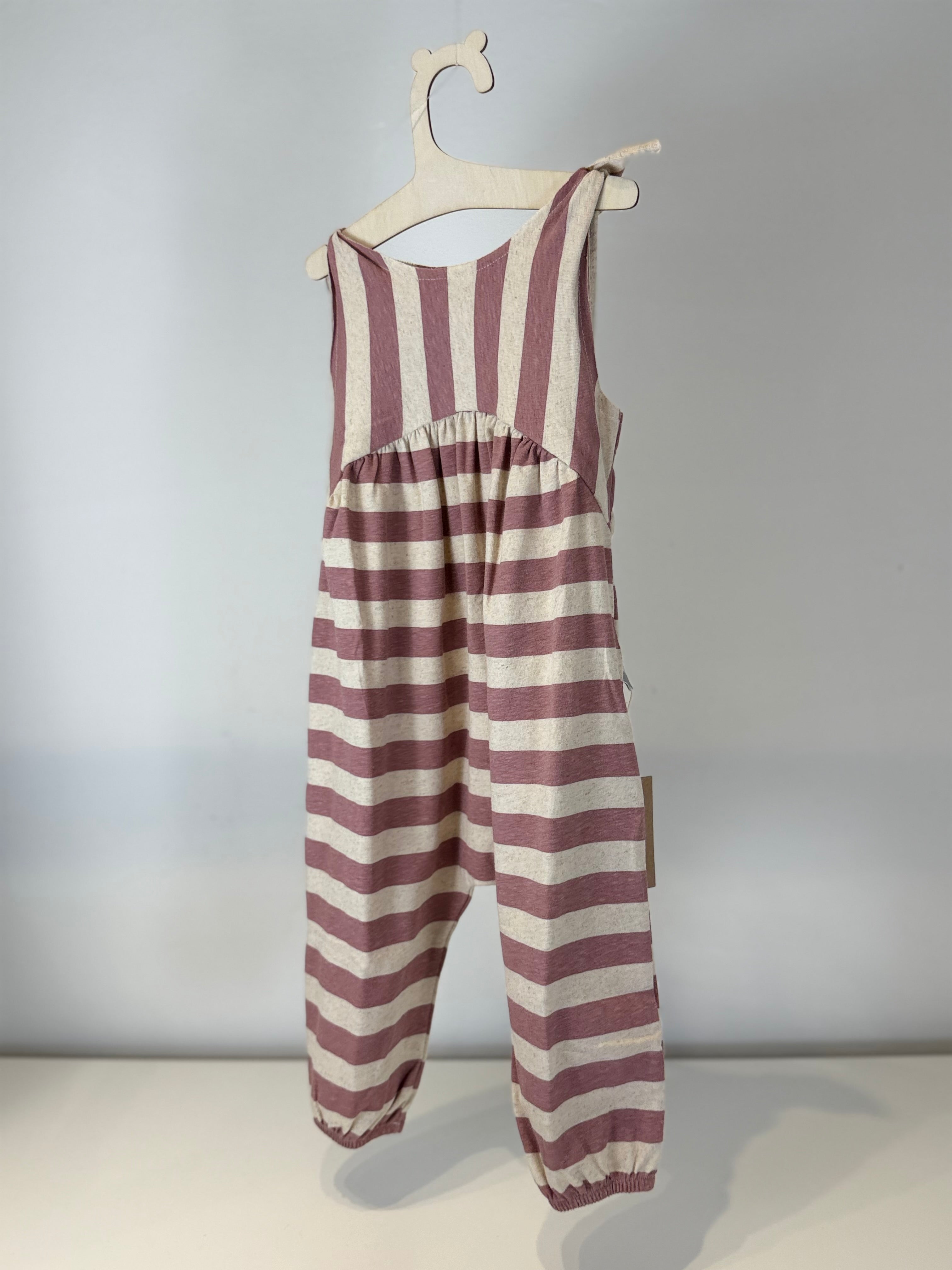 Salopette Neonato Righe Rosa “Sweet Stripes”