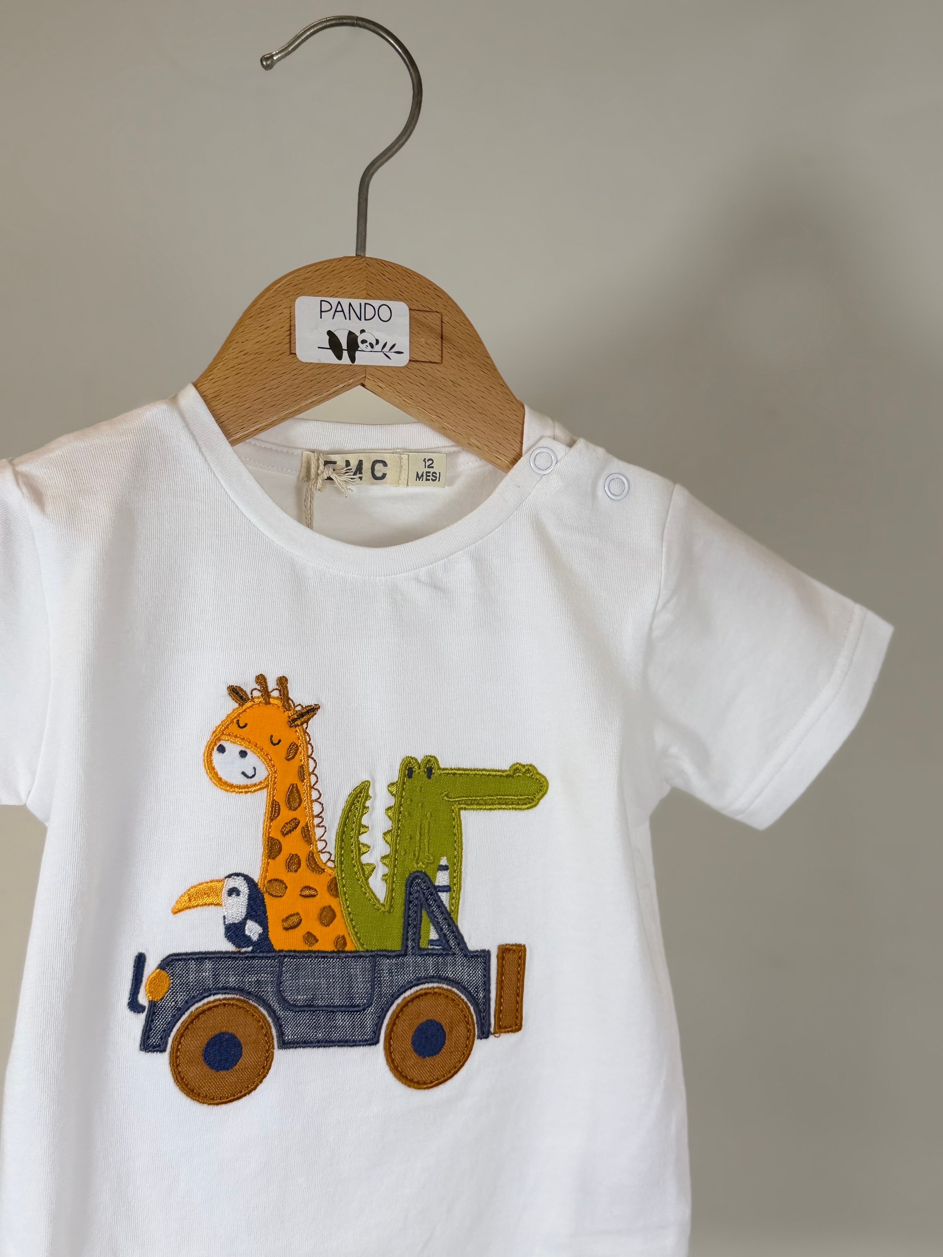 🤍 T-shirt bimbo con animaletti