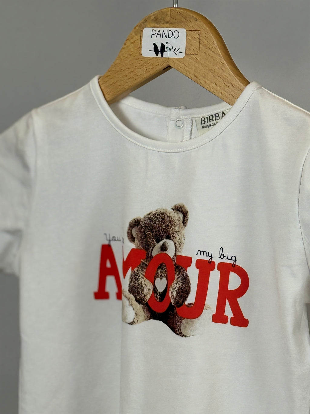 T-Shirt Bambina con Orsetto “You Are My Big Amour”