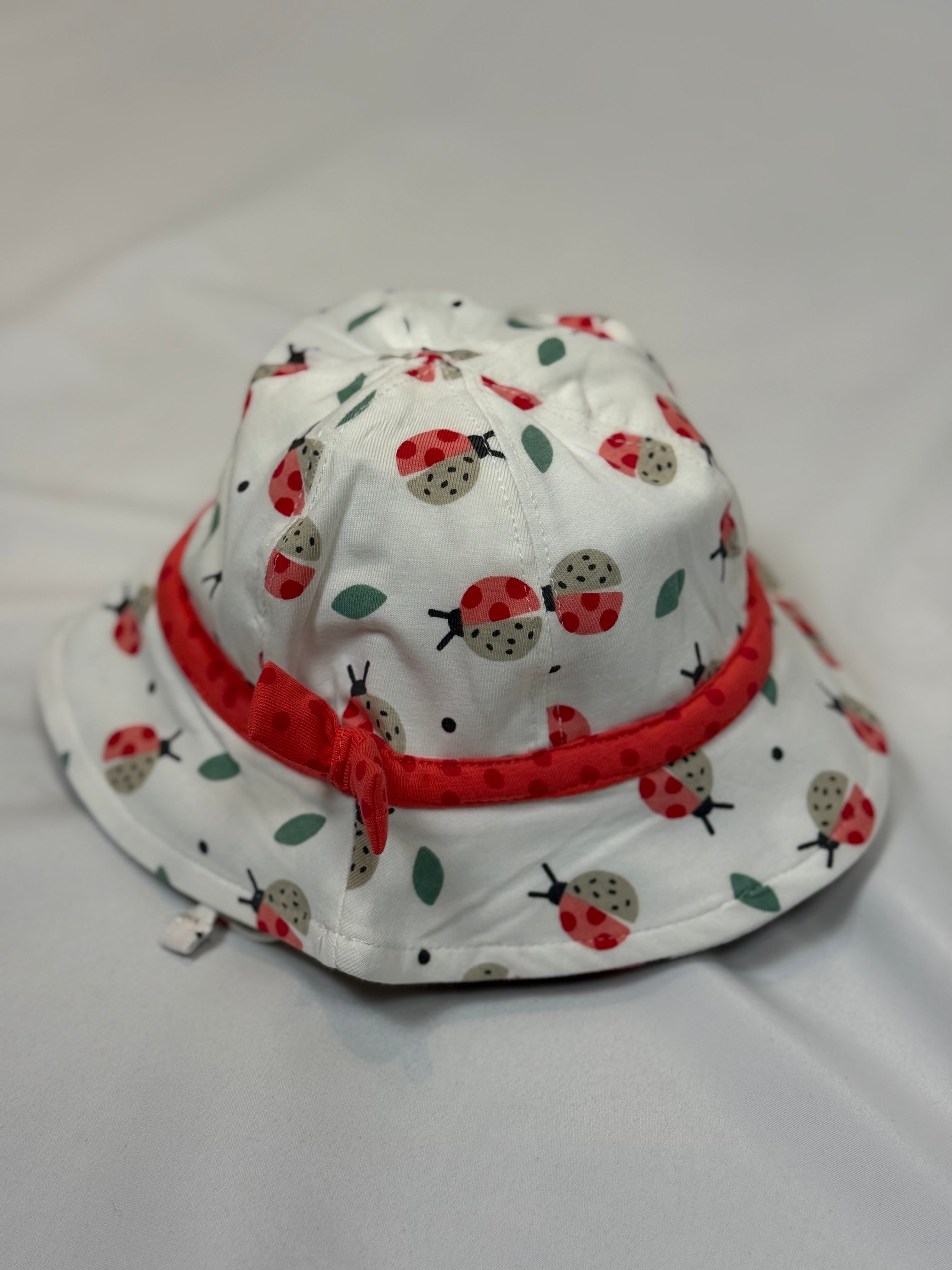 🐞👒 Cappello Bambina Fantasia Coccinelle con Nastro Rosso