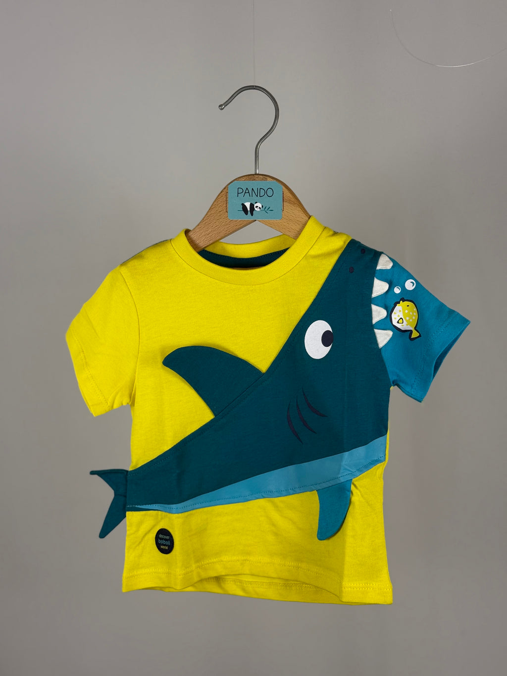 🦈 T-Shirt Baby Squalo Gialla Boboli