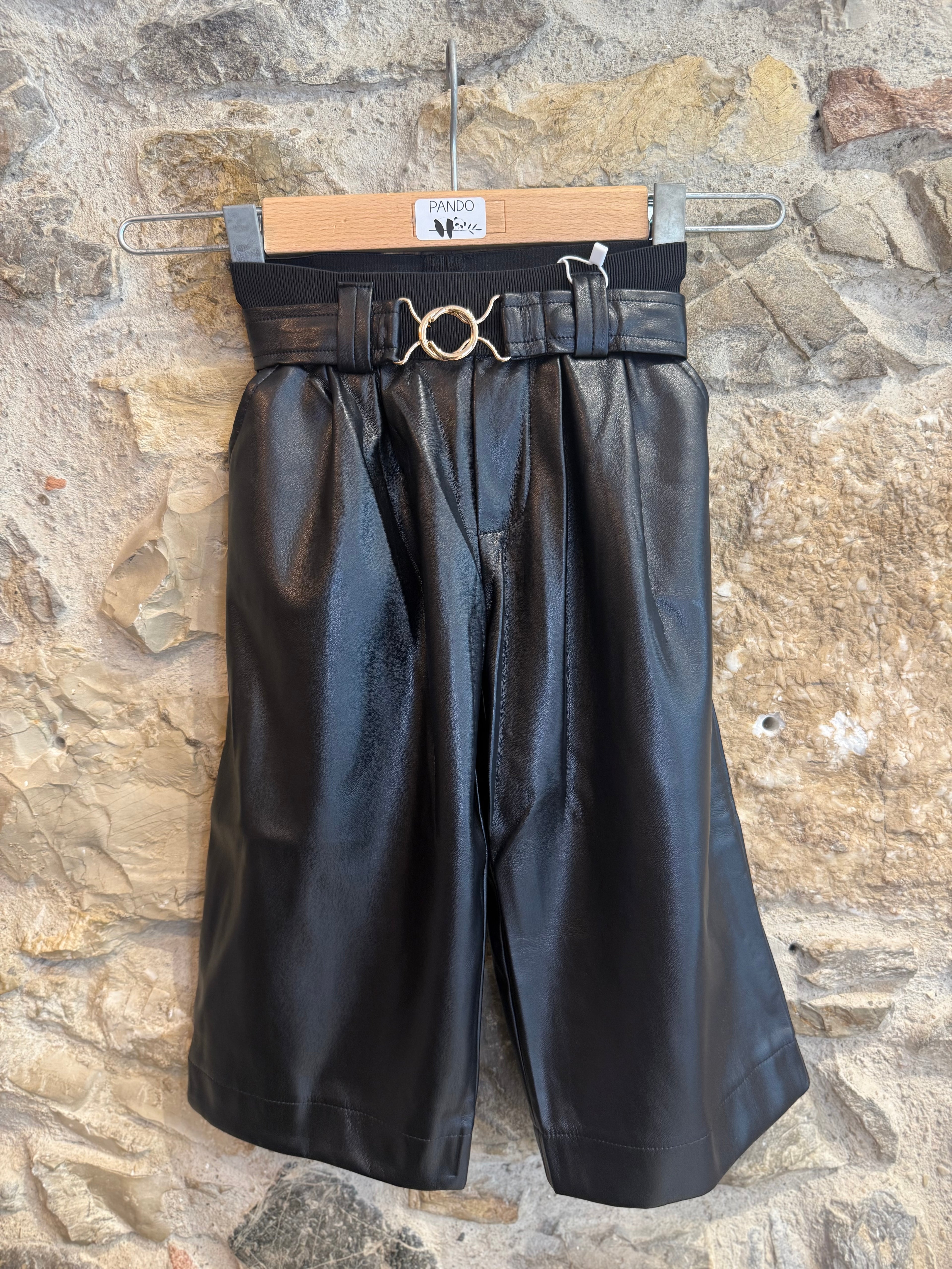Pantalone in pelle con cintura