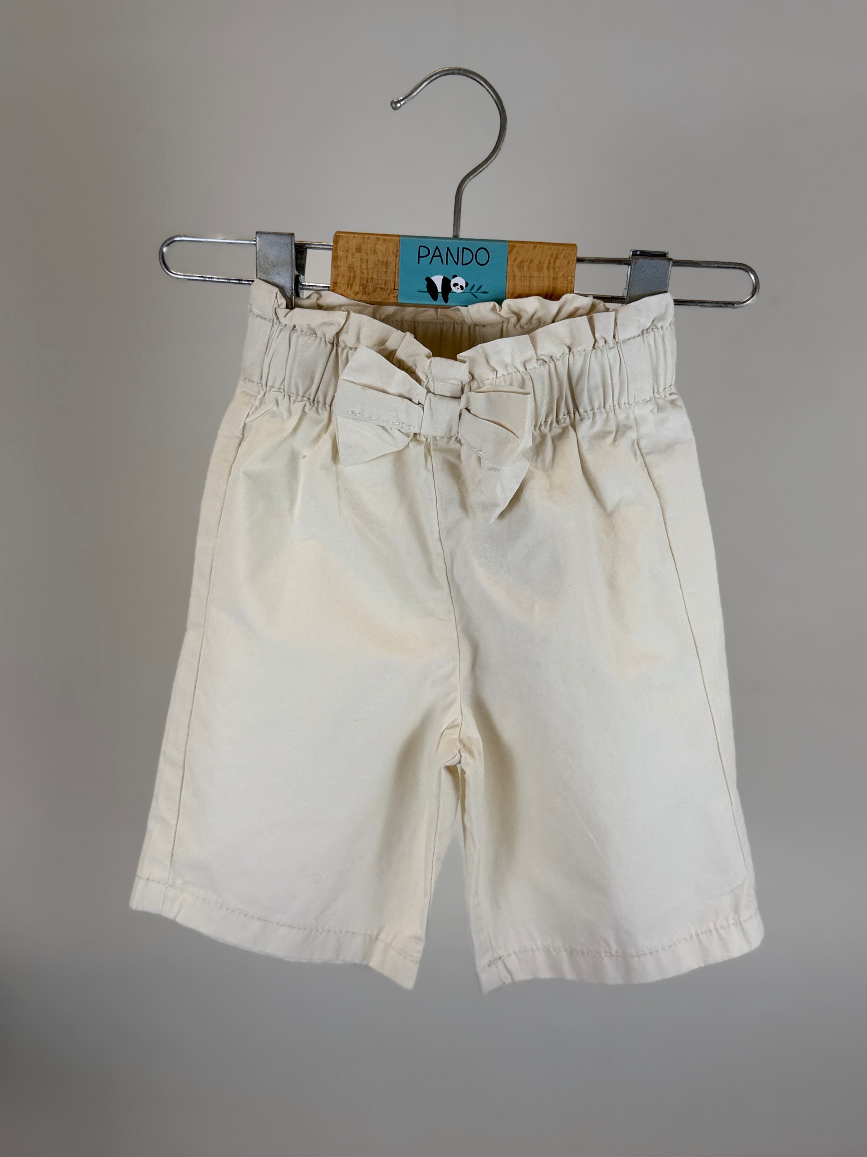 🤍 Pantaloncino neonata con vita arricciata e fiocco