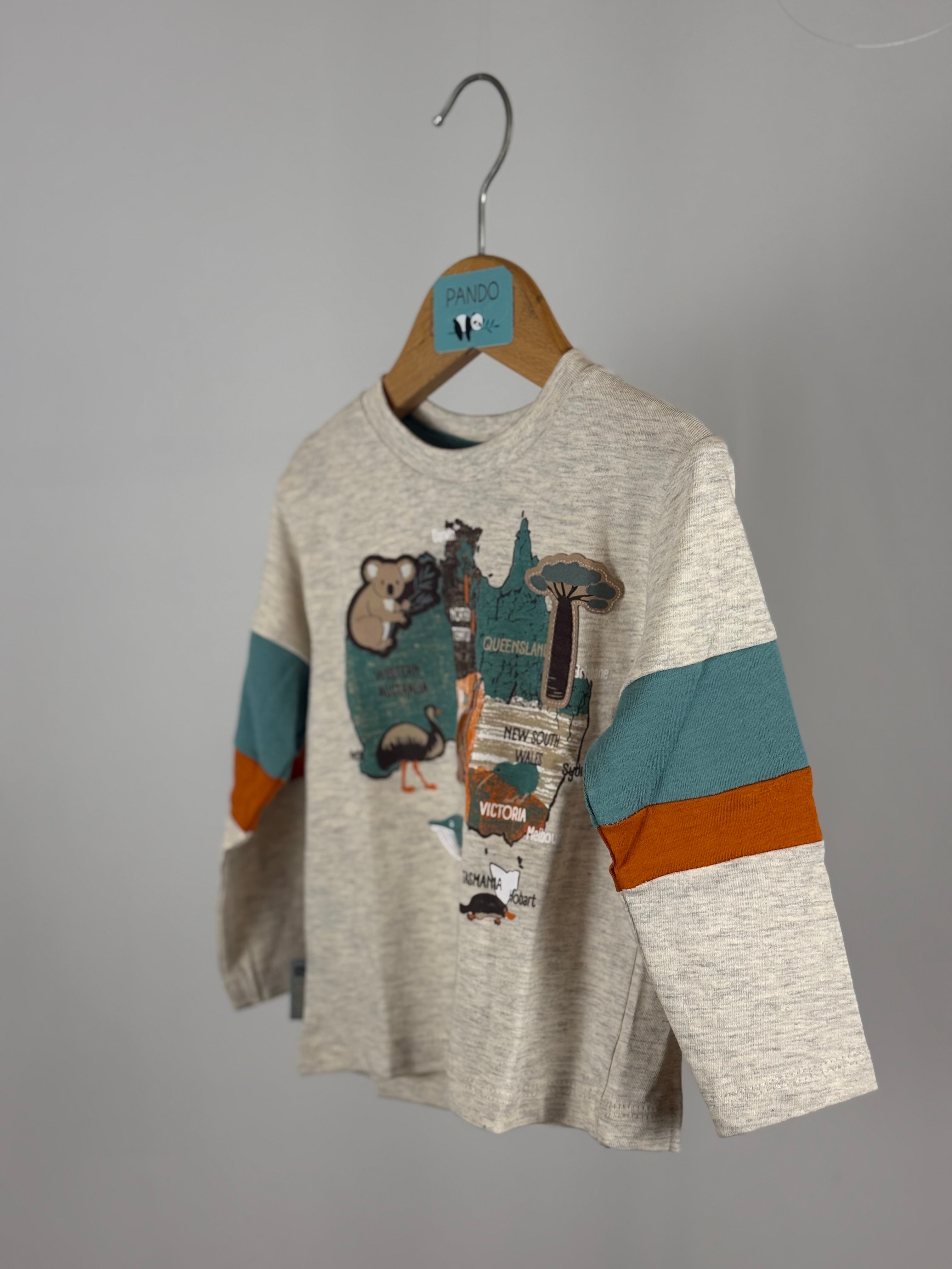 🦘 T-Shirt Baby Australia Adventure Grigia Boboli