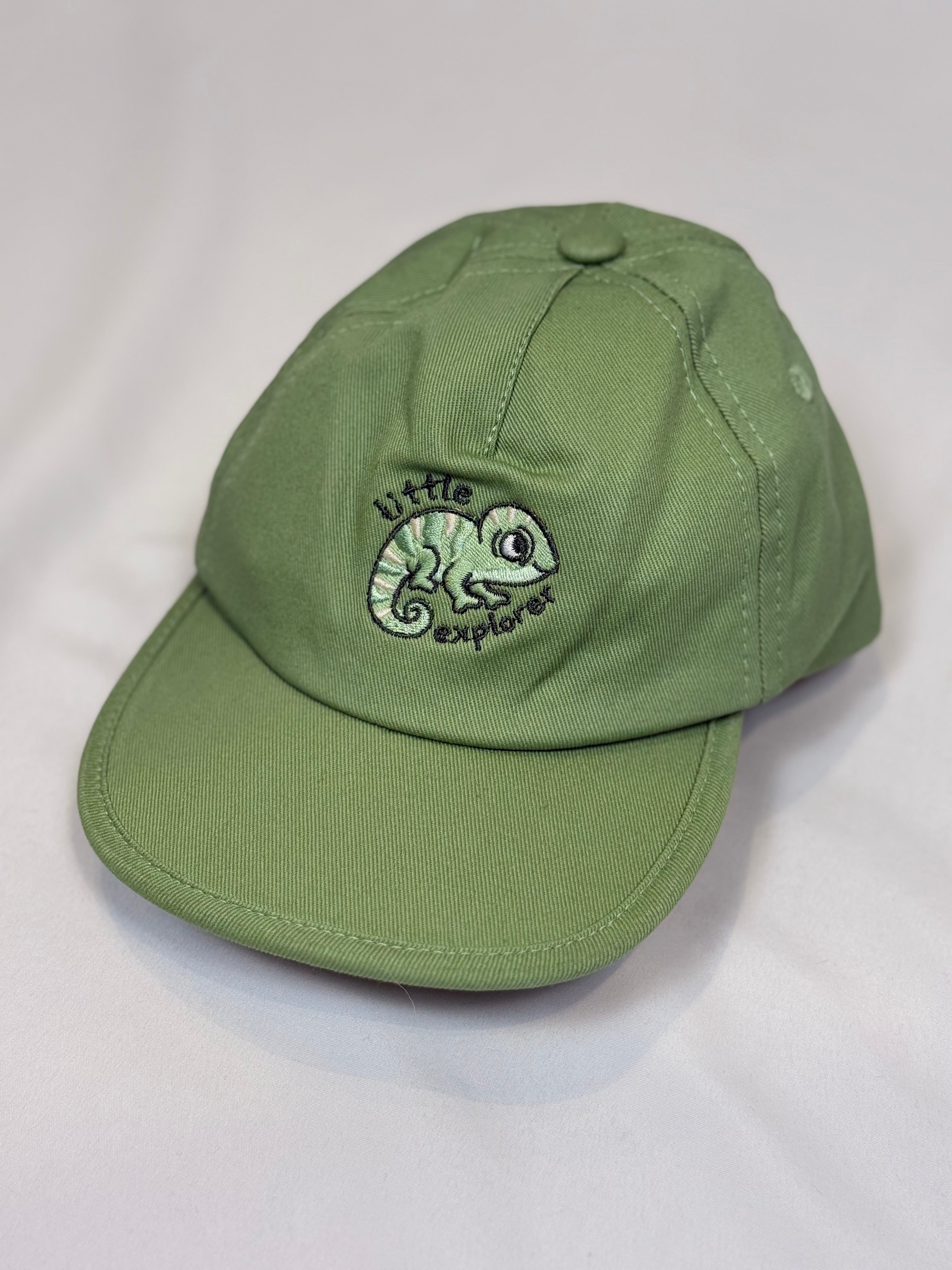 🦎🧢 Cappellino Bambino Verde con Ricamo Camaleonte