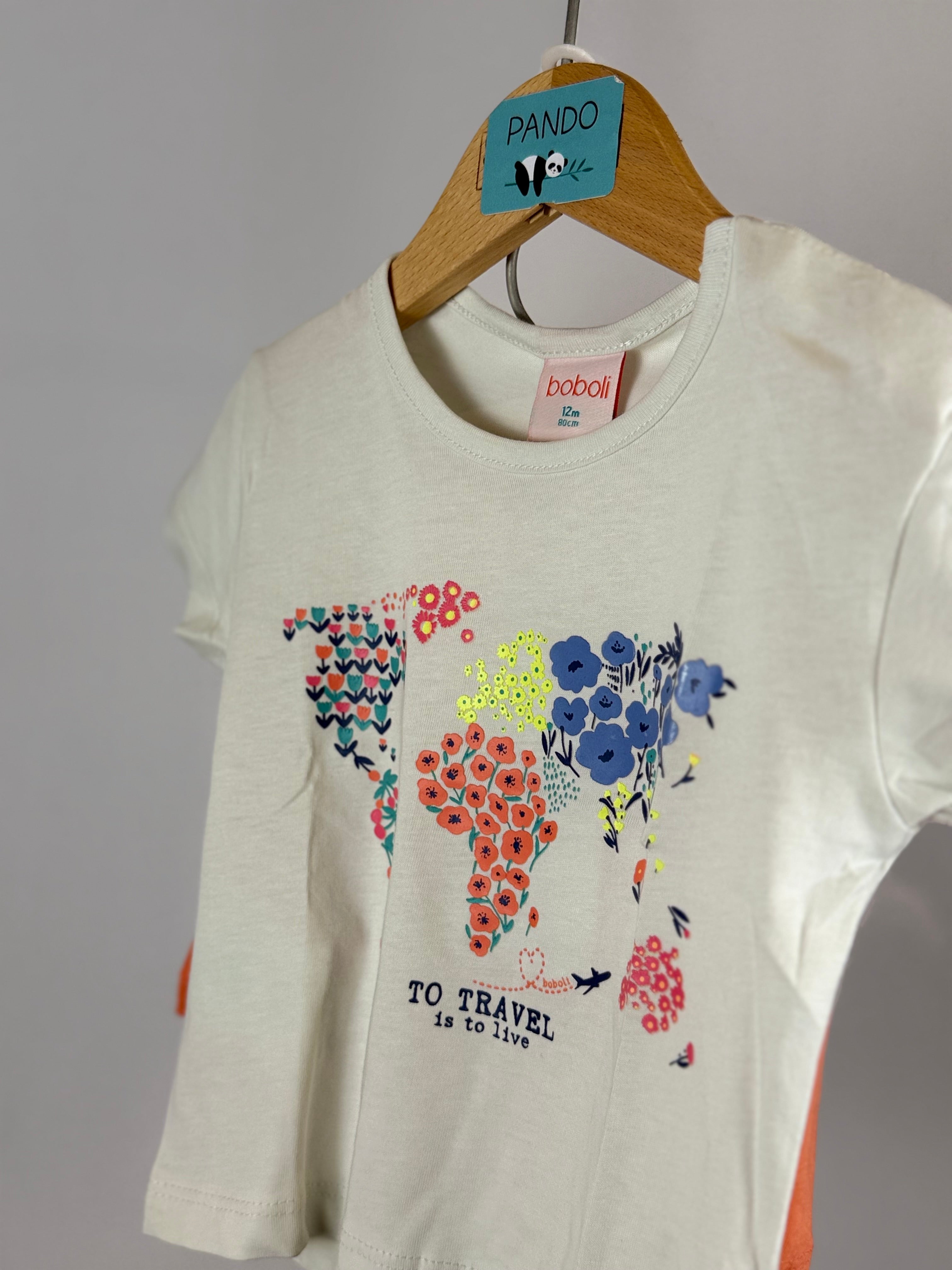 Completo Bambina “Flower World” – T-shirt + Shorts Boboli