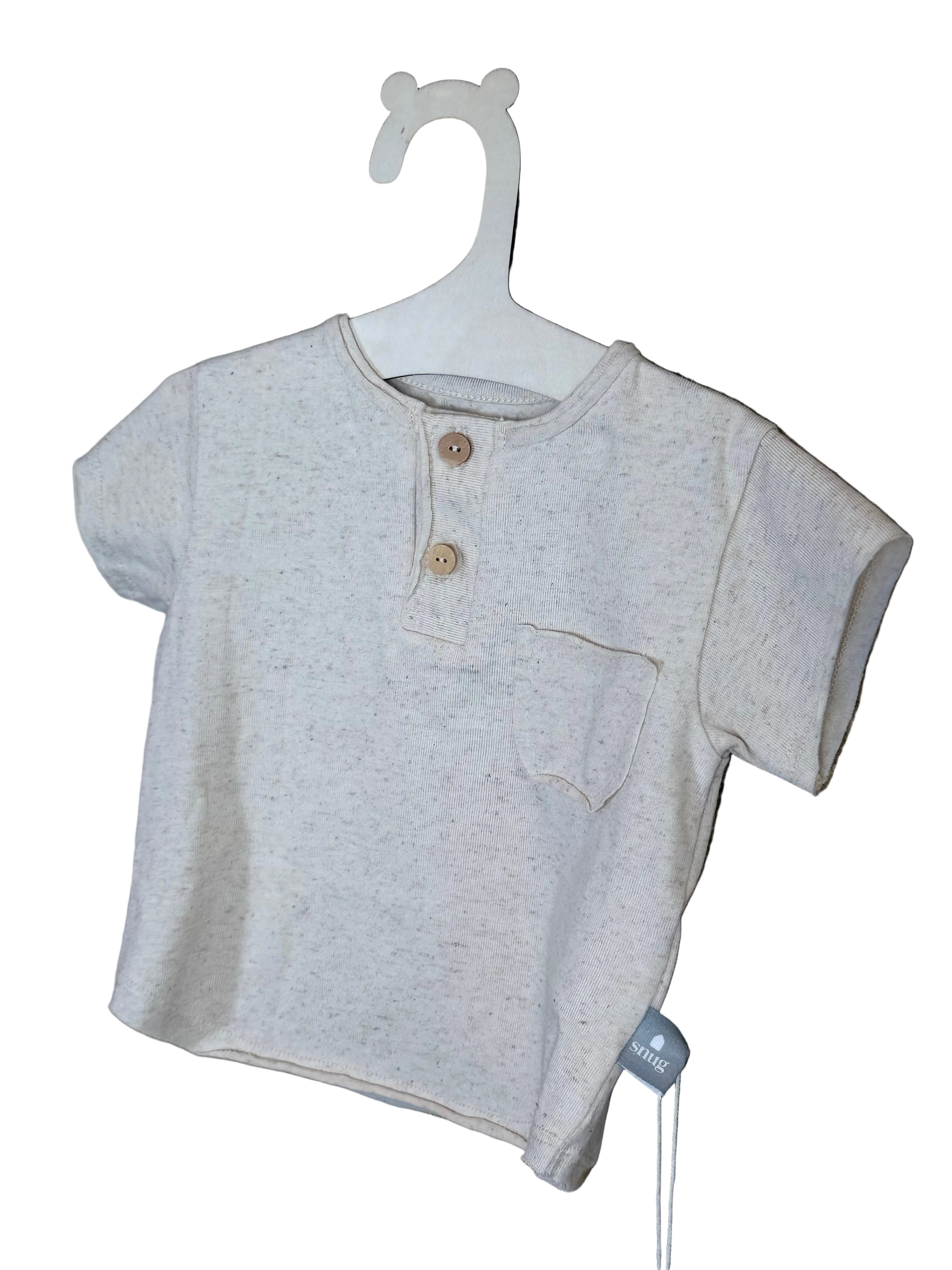 T-shirt Neonato Cotone Naturale “Soft Pocket”