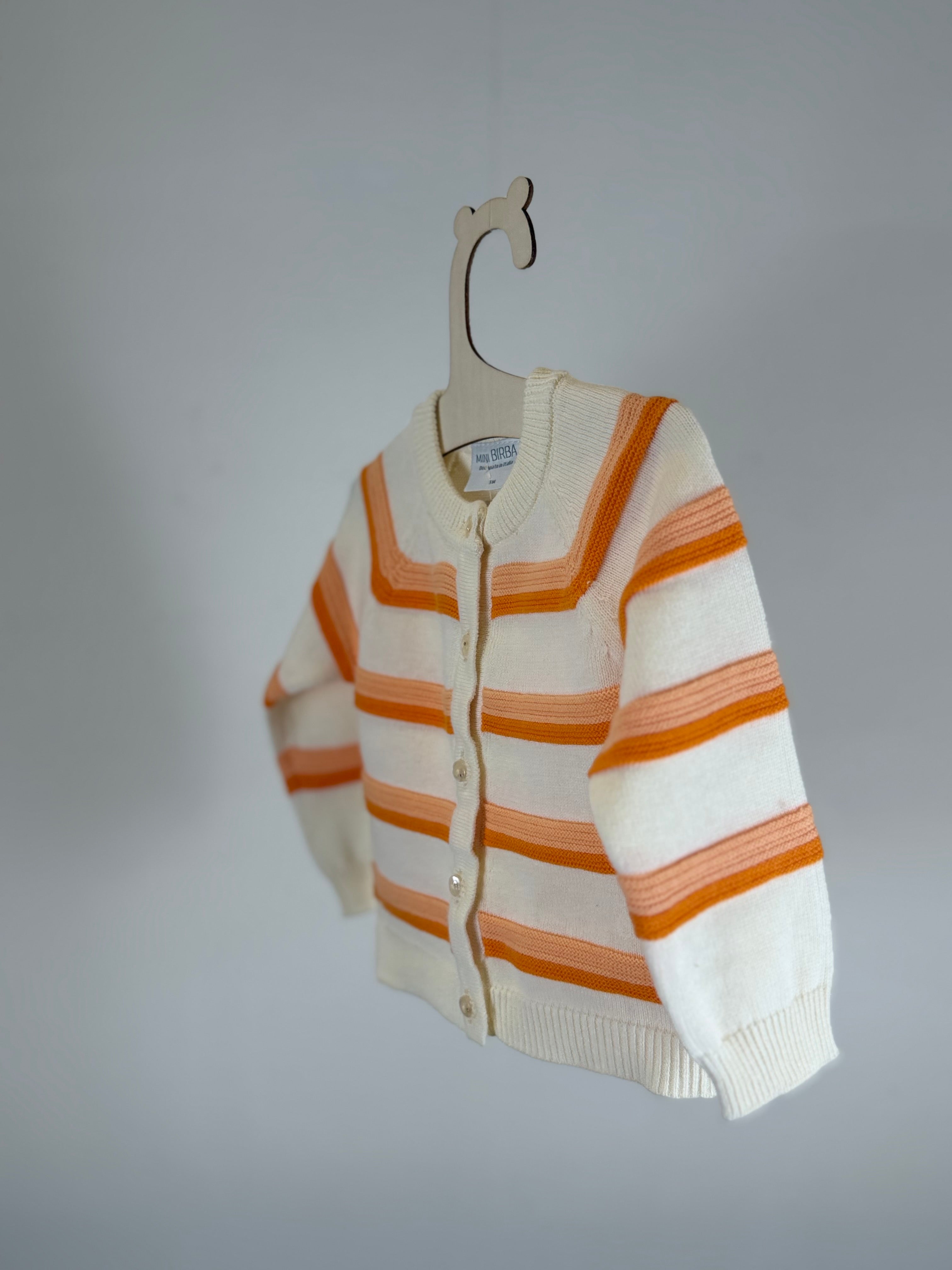 🍑 Cardigan neonata a righe colorate