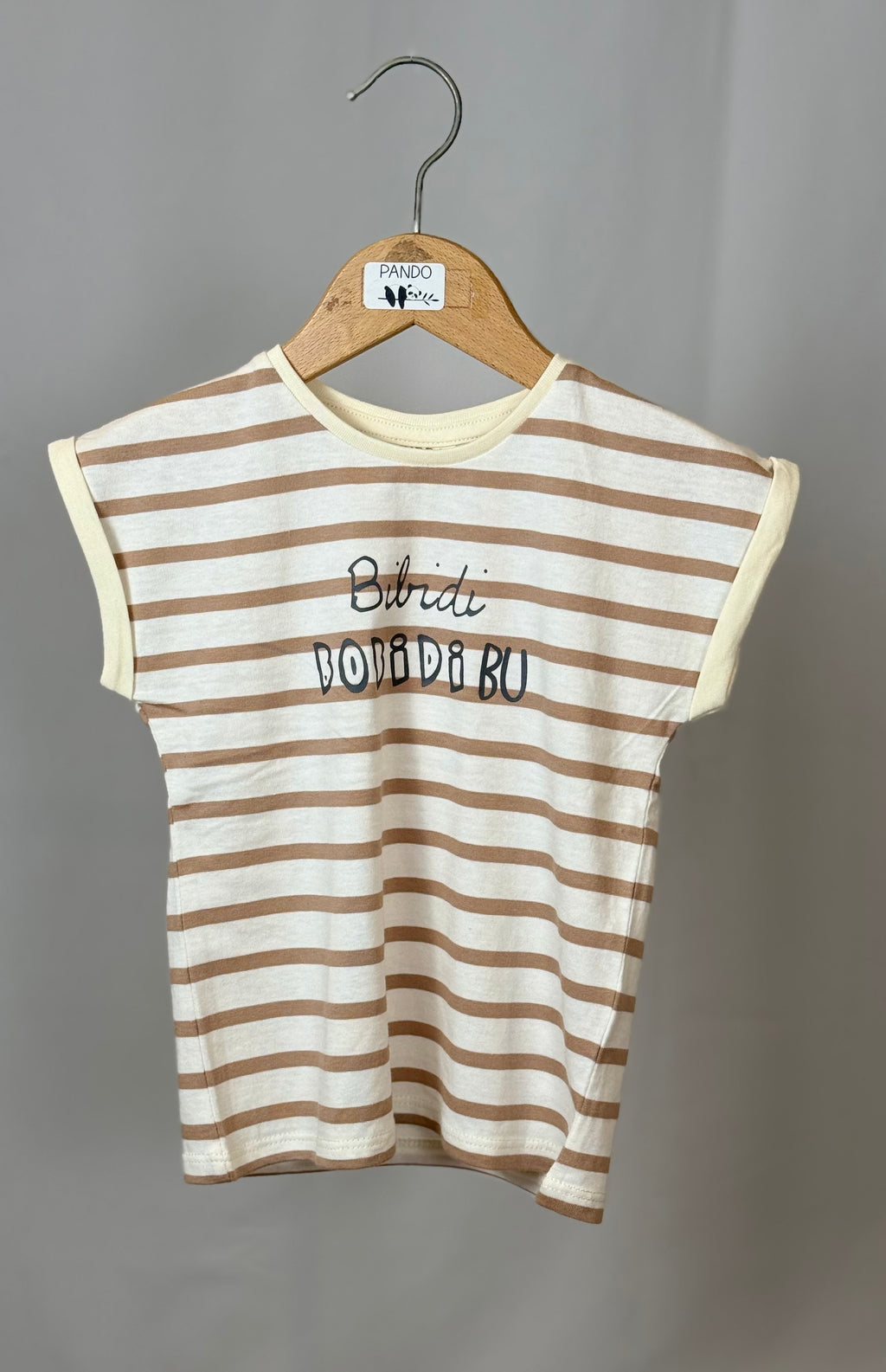 T-Shirt Bambina a Righe “Bobodibu” Manica Corta