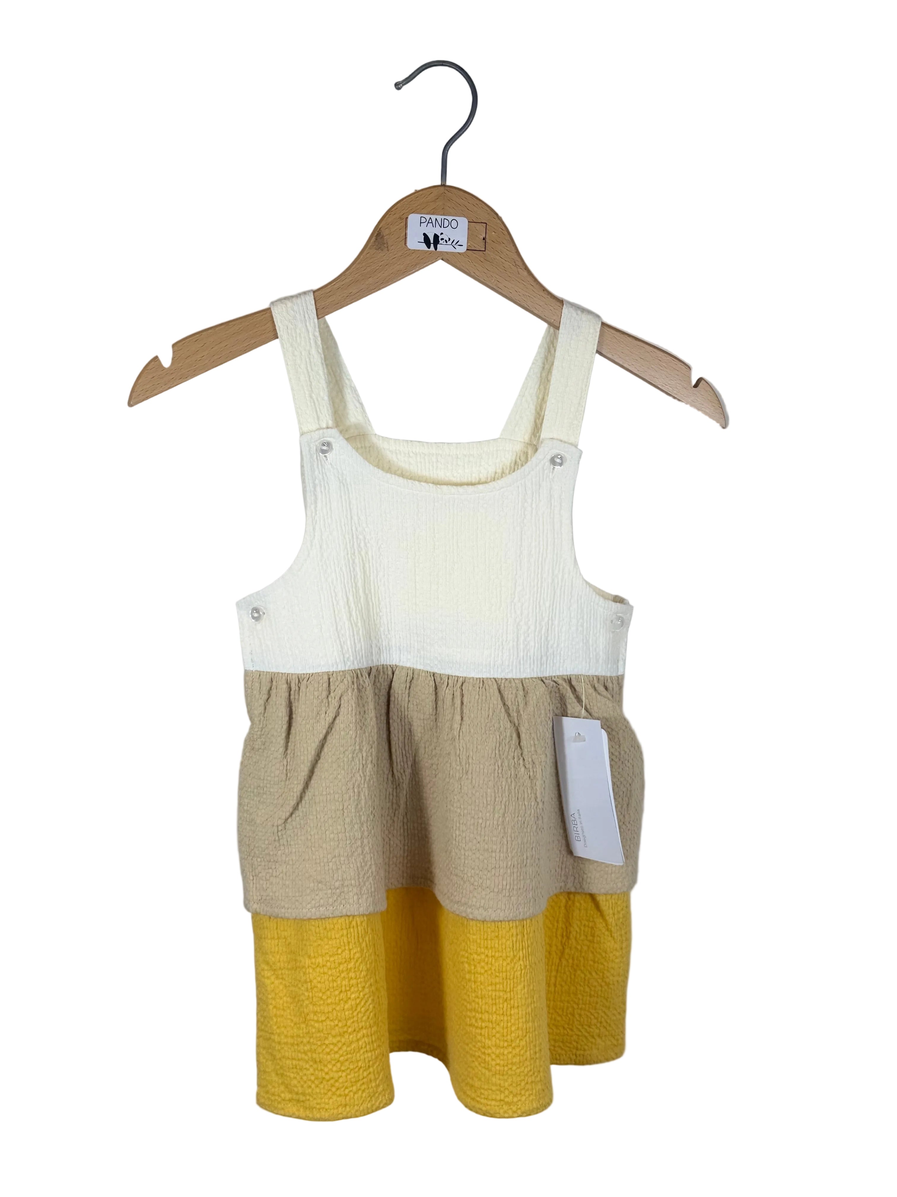 🤍💛 Vestitino bambina a balze color block