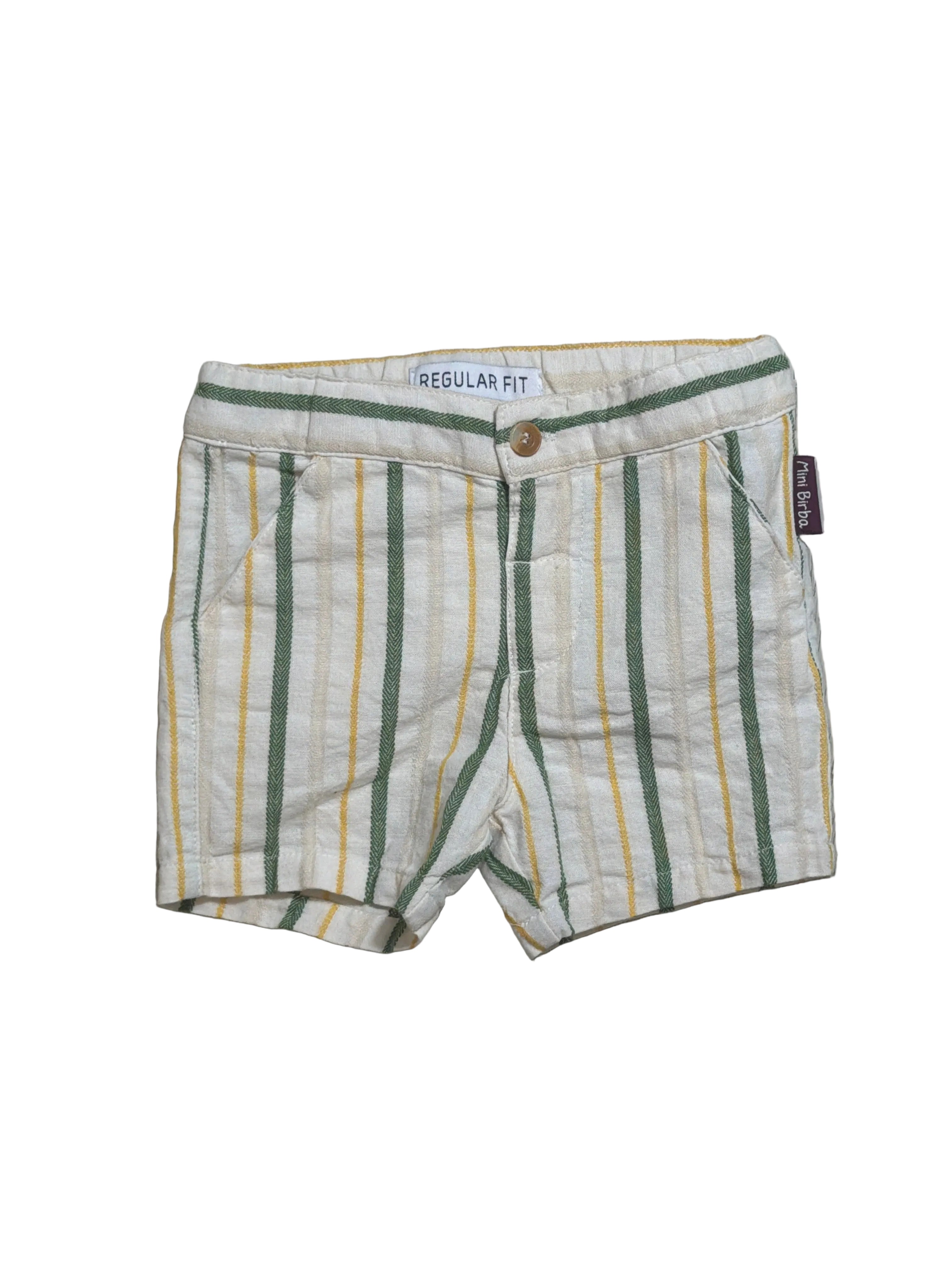 Shorts bambino a righe in cotone leggero
