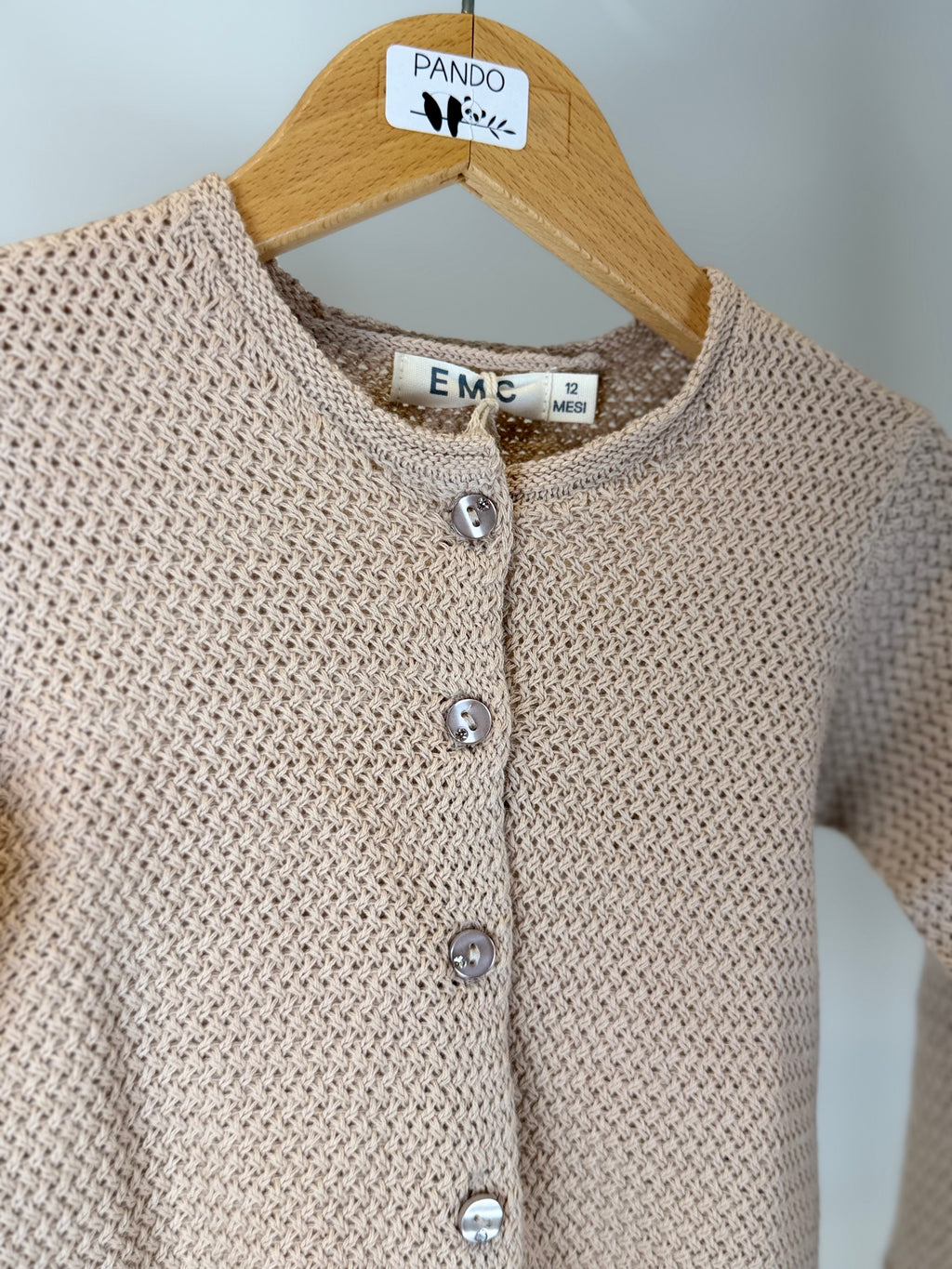 Cardigan Bambina in Maglia Beige “Soft Knit”