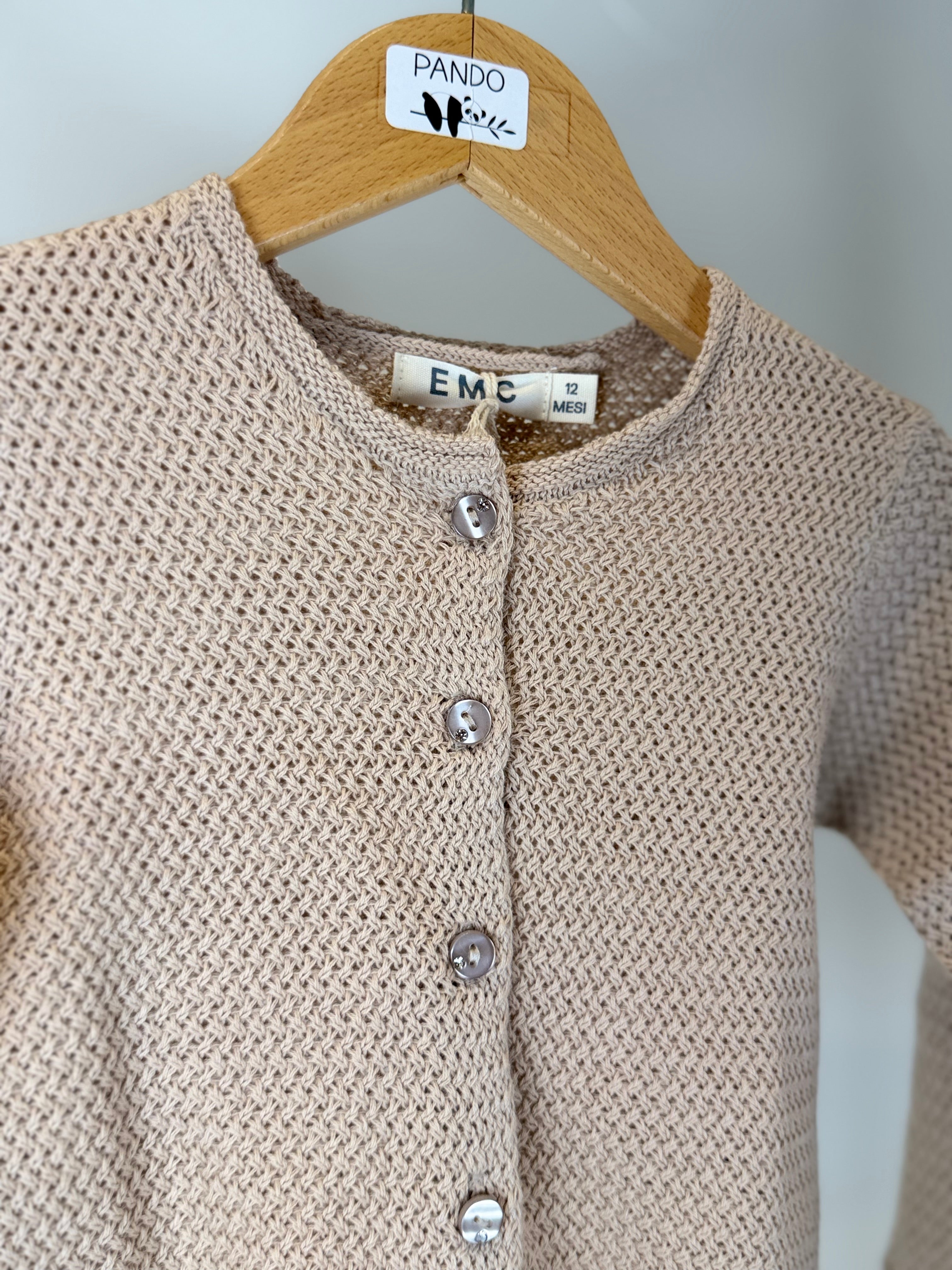 Cardigan Bambina in Maglia Beige “Soft Knit”