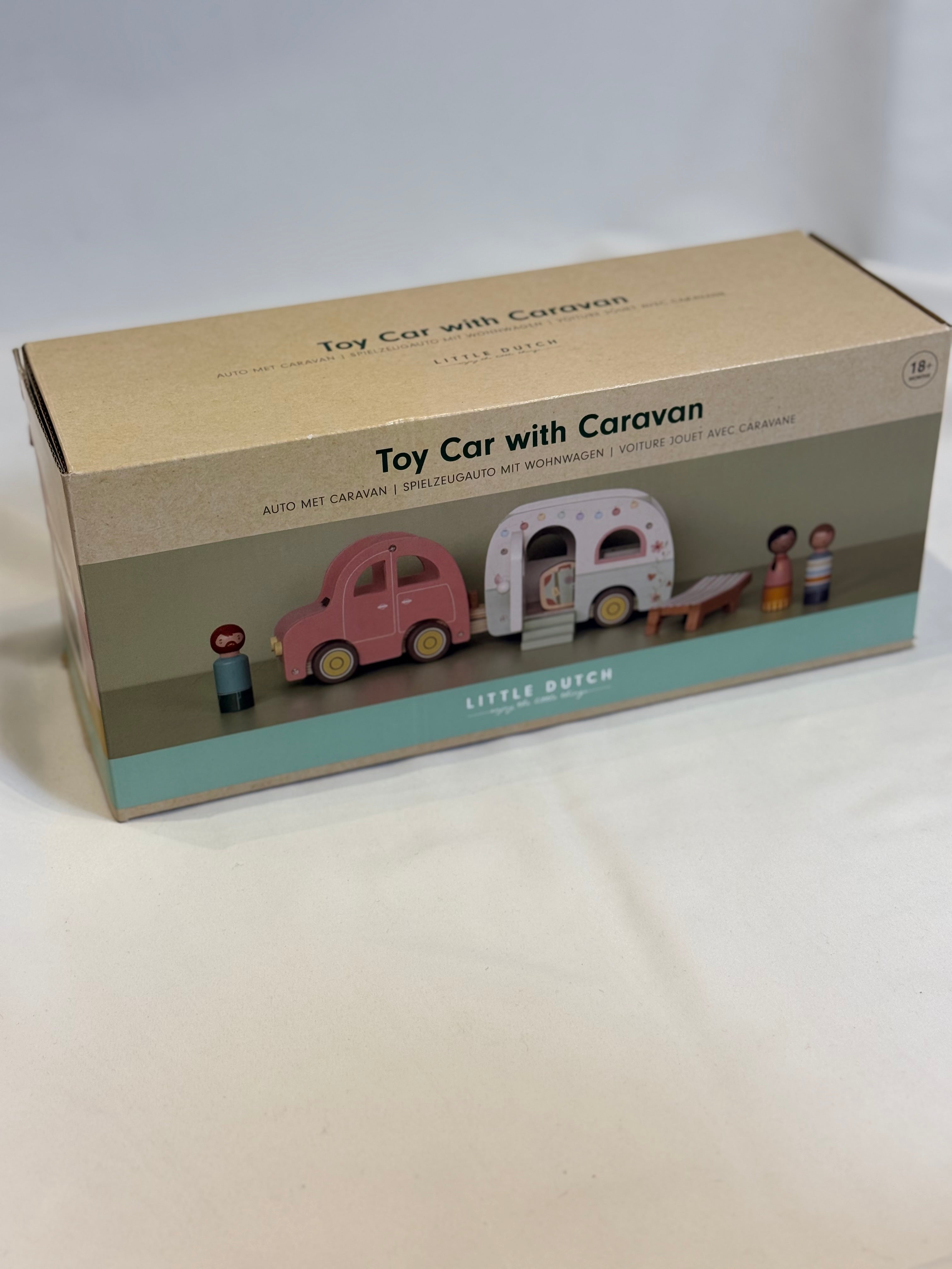 🚗🌸 Auto con Caravan in Legno – Little Dutch (18+ mesi)