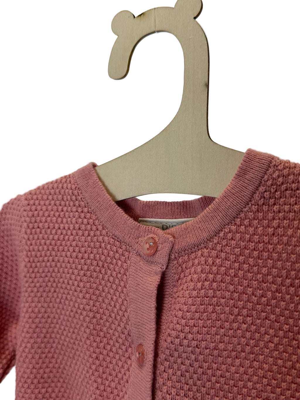 🌸 Cardigan neonata in maglia rosa