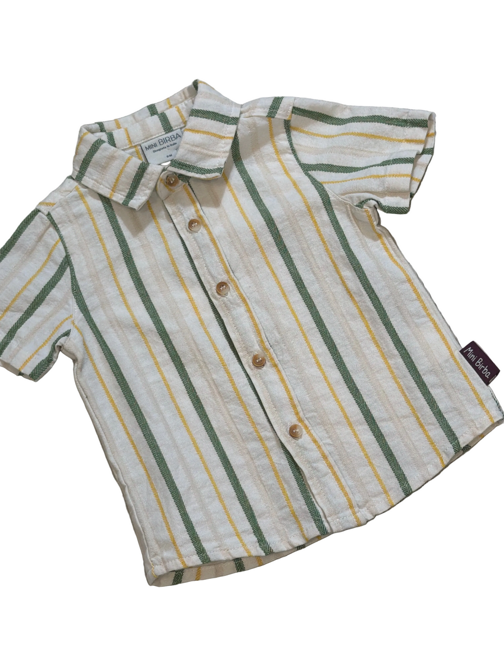 Camicia bambino a righe in cotone leggero