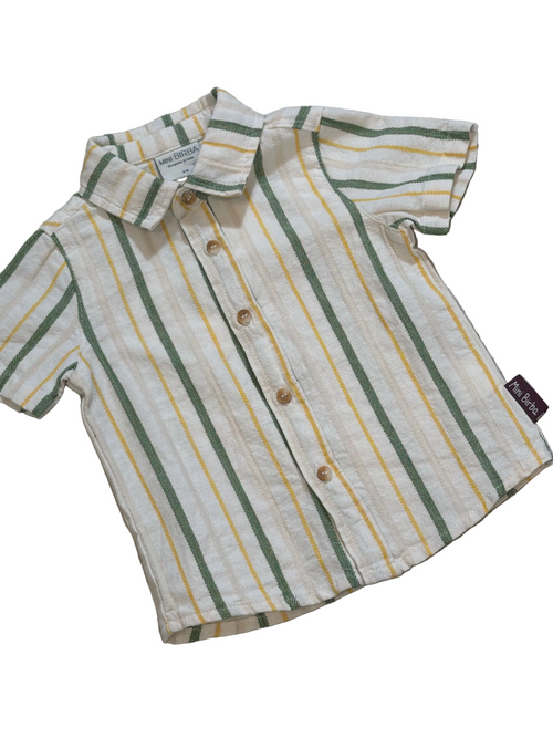Camicia bambino a righe in cotone leggero