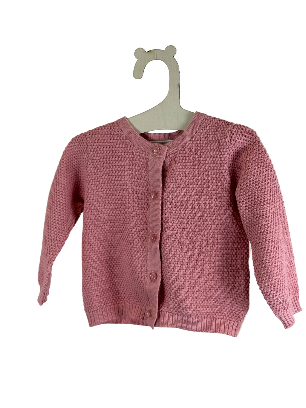 🌸 Cardigan neonata in maglia rosa