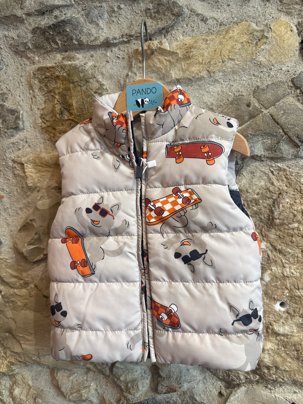 Piumino smanicato cane Reverce