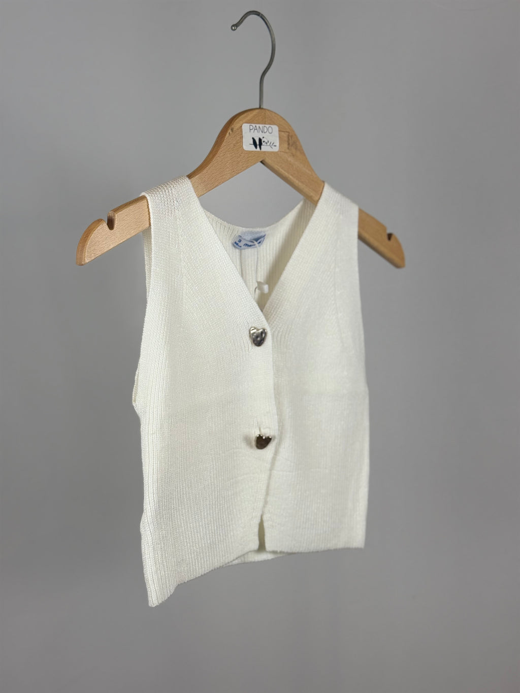 Gilet in Maglia Bianco Elegante Mayoral