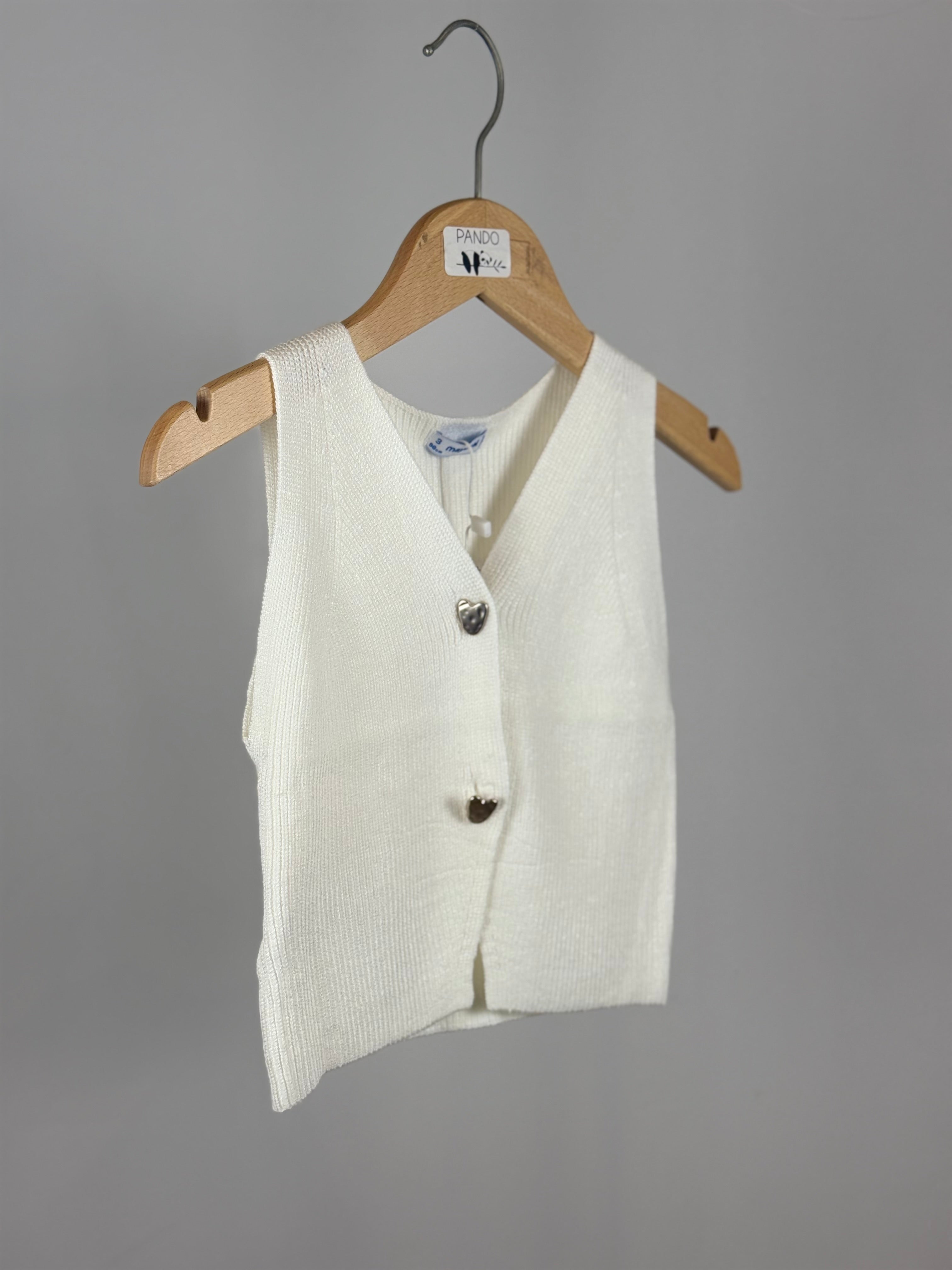 Gilet in Maglia Bianco Elegante Mayoral